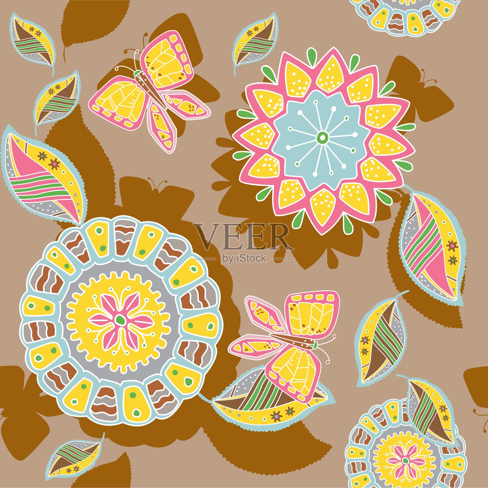 手绘牛皮纸插画图片素材