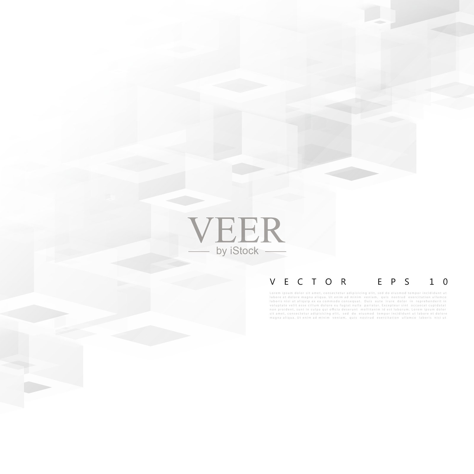 从灰色立方体中抽象出几何形状插画图片素材