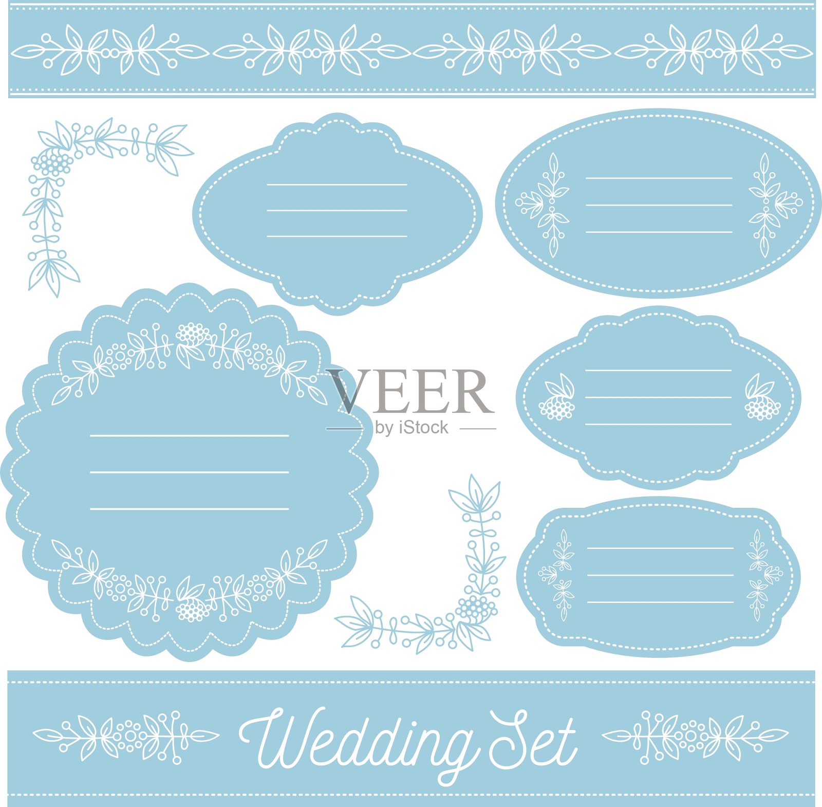 可爱的手绘图标插画图片素材