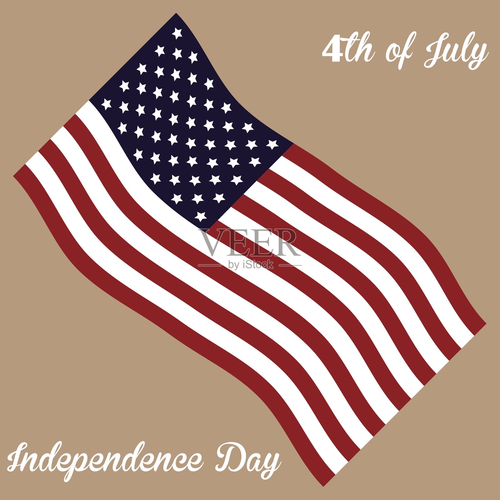 国旗在彩色背景下的特写镜头插画图片素材