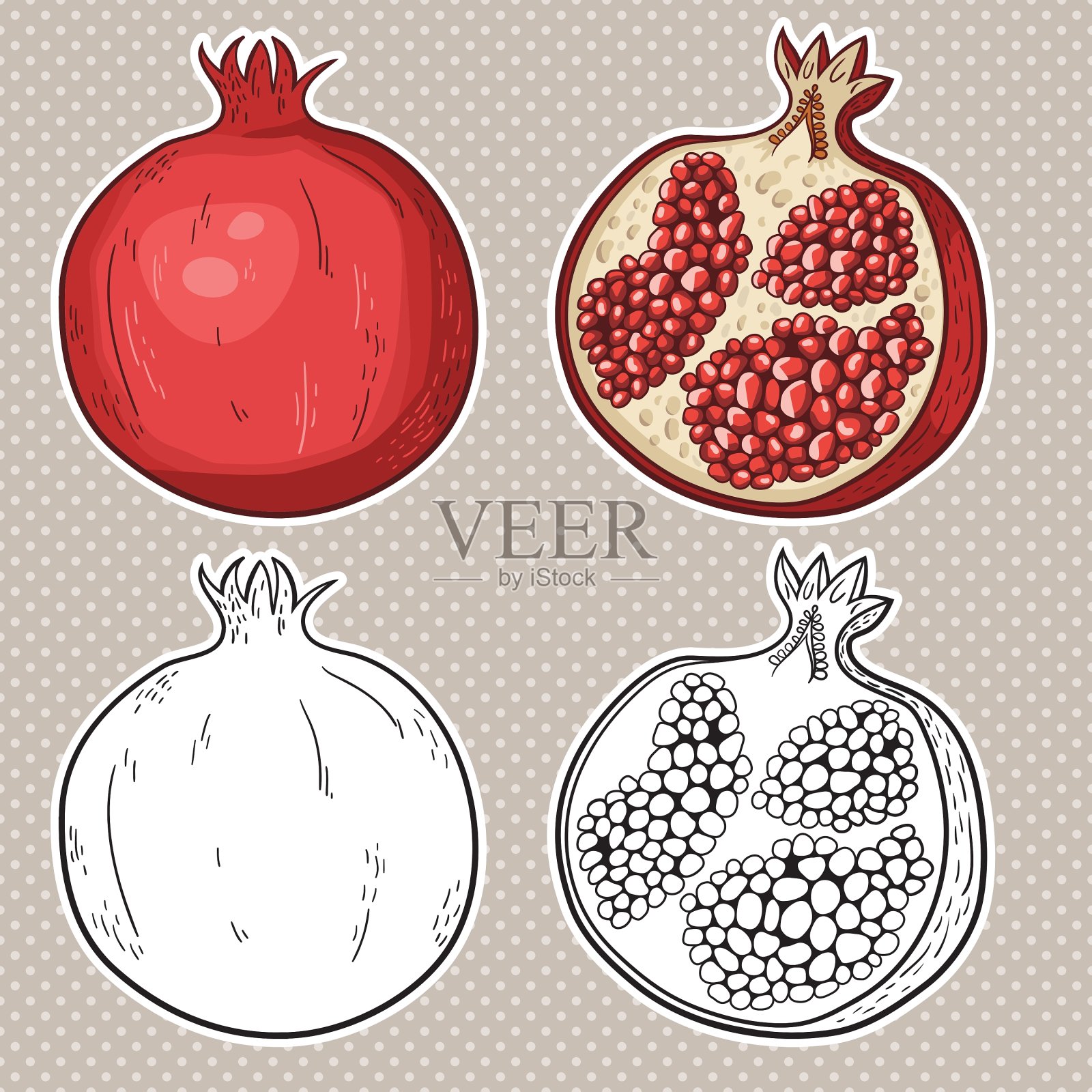 石榴图标插画图片素材