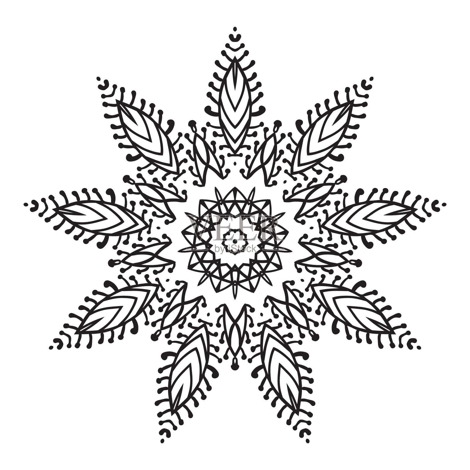 手绘zantangle曼陀罗元素设计元素图片