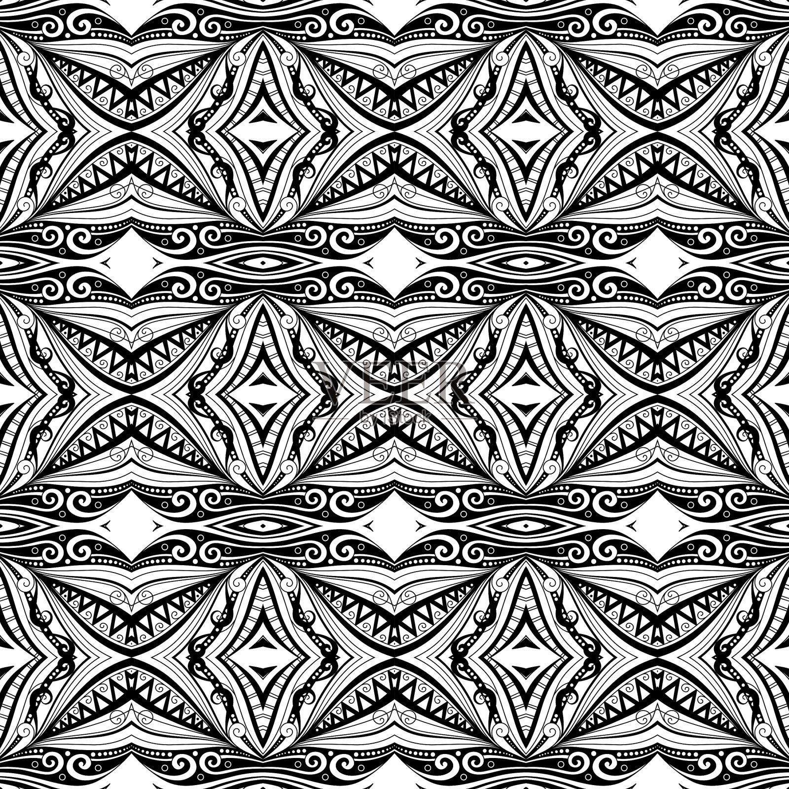 无缝单色华丽的图案插画图片素材