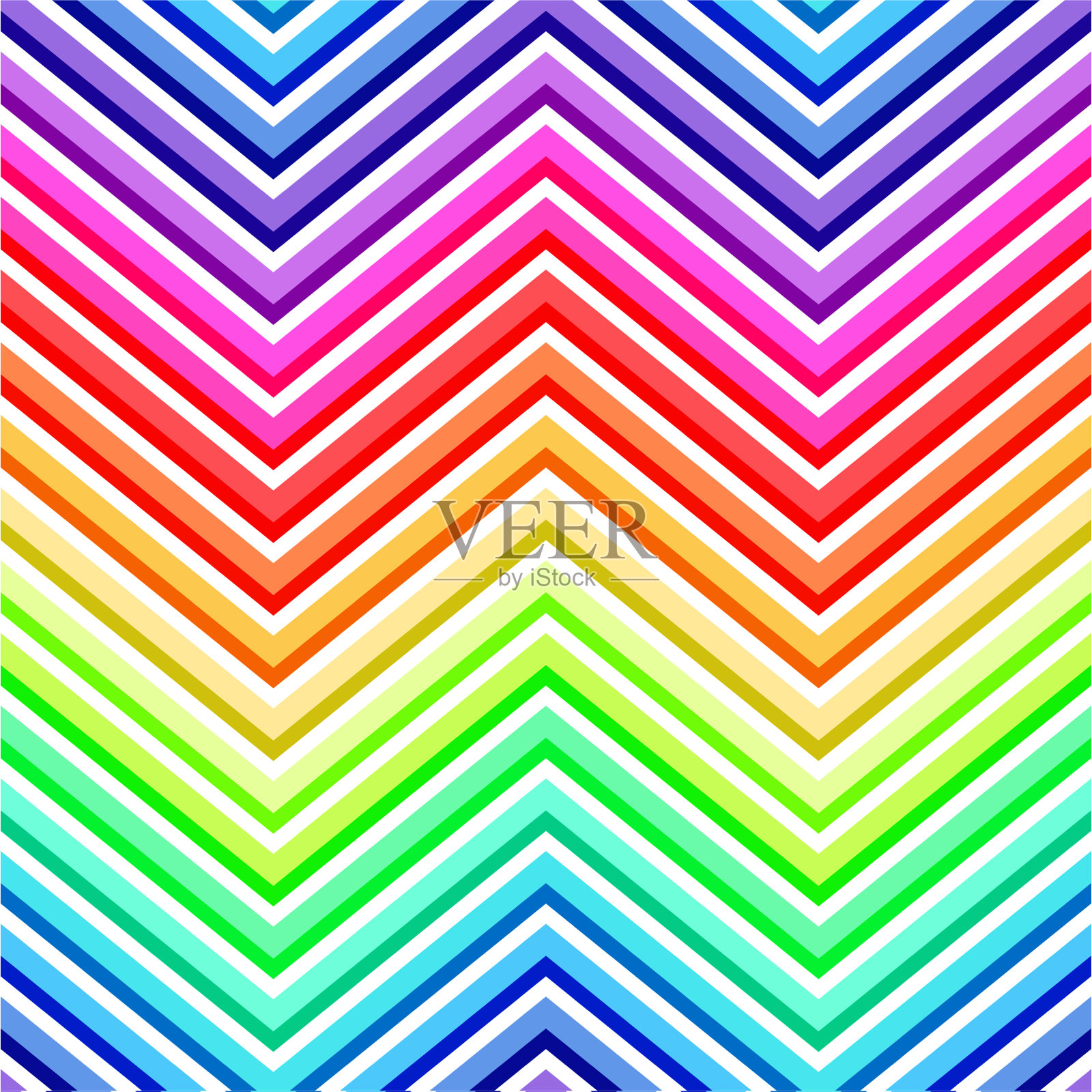 无缝彩虹人字形图案插画图片素材