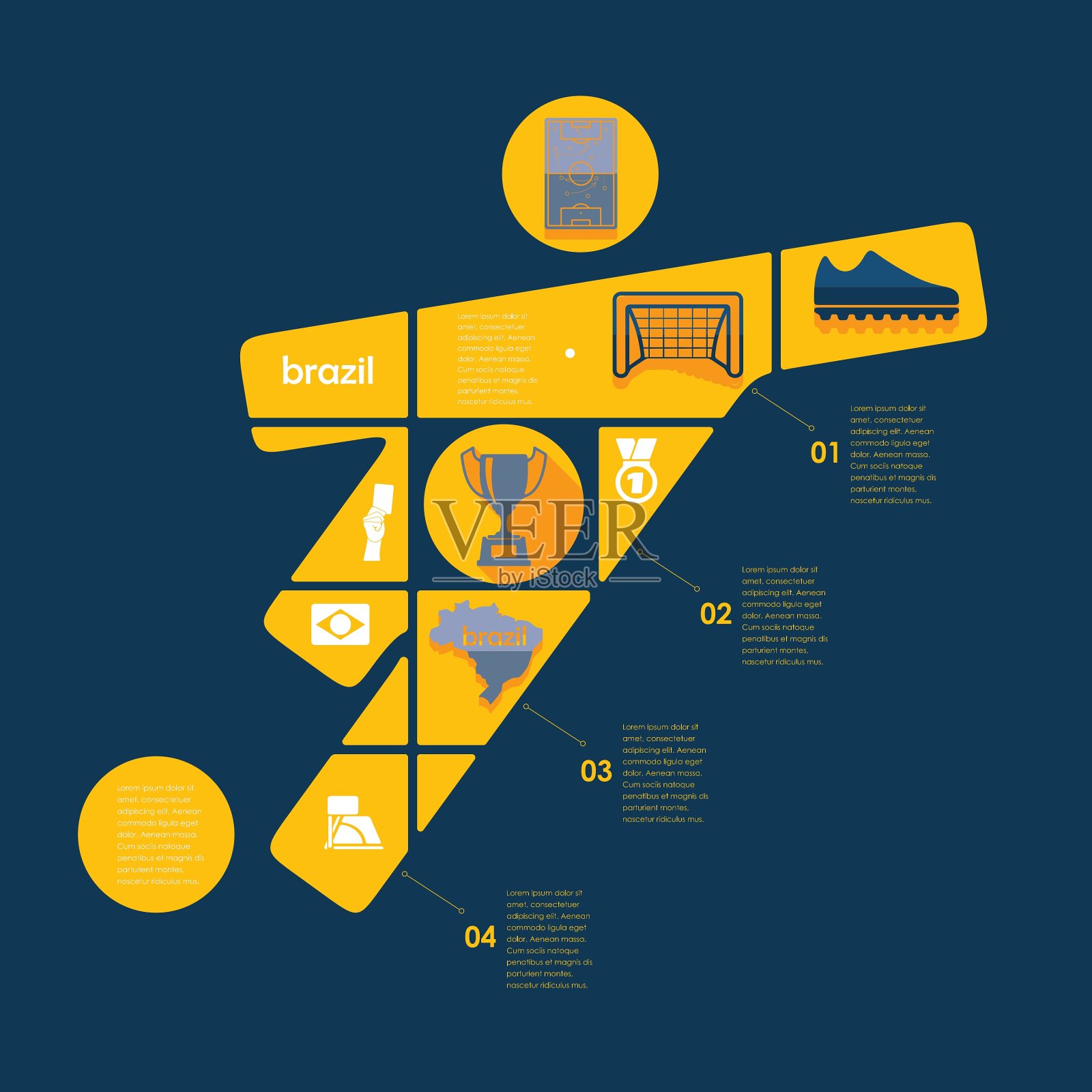 足球足球信息图表插画图片素材