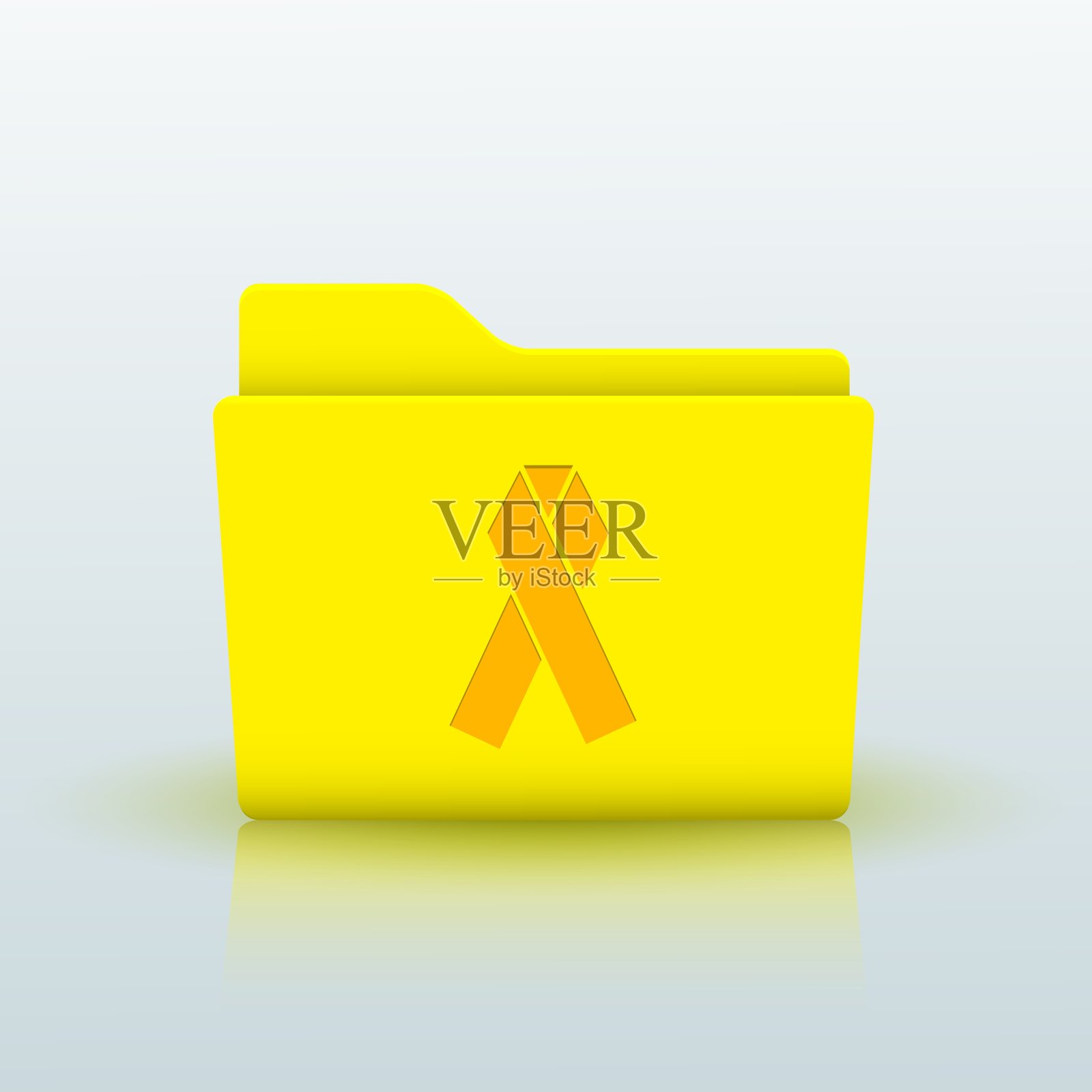 黄色文件夹上的蓝色背景Eps10插画图片素材