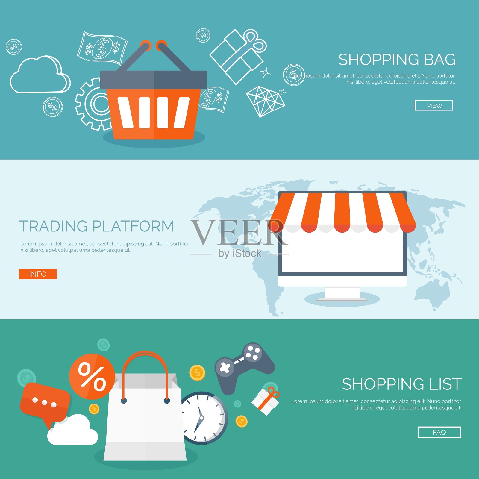 平头购物网插画图片素材