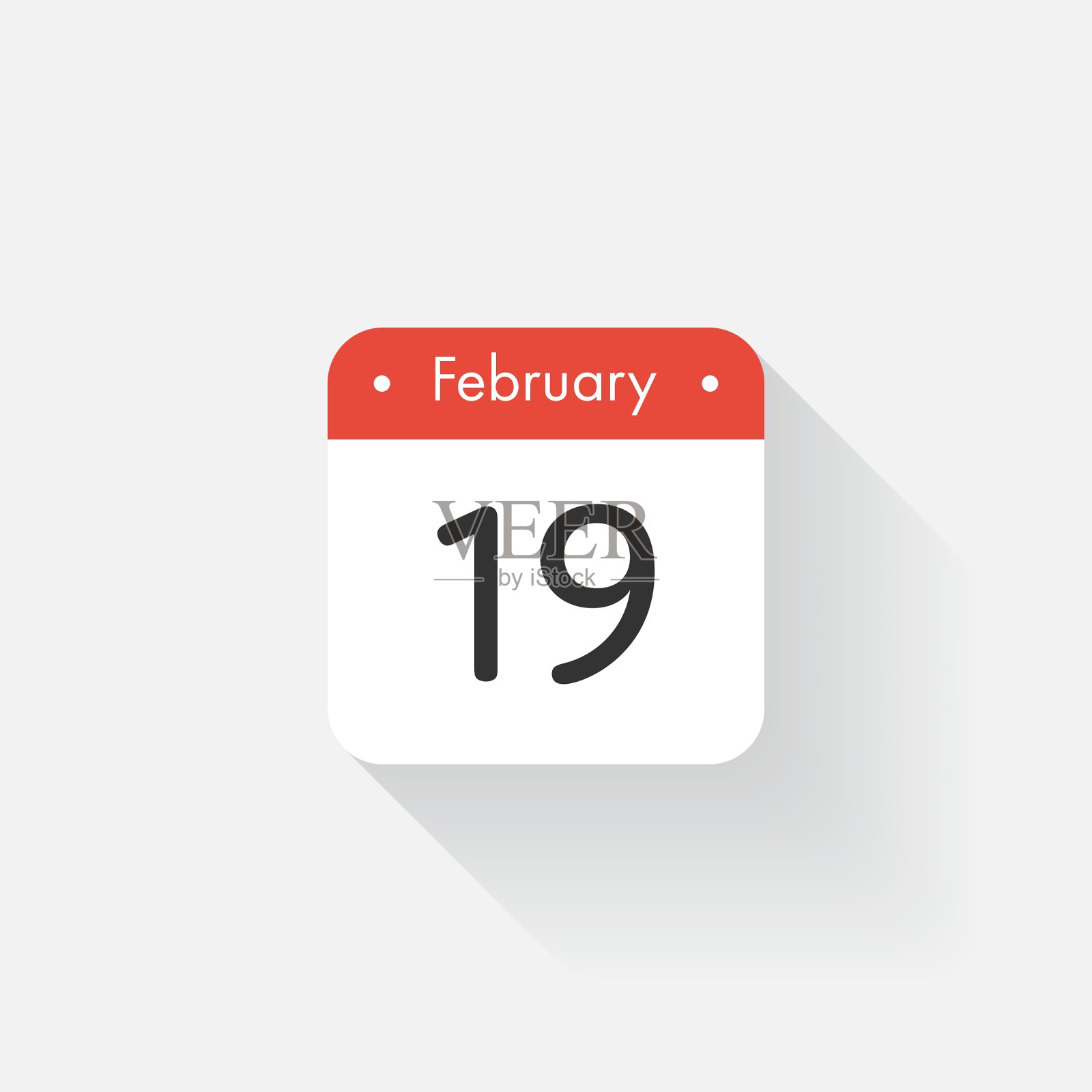 日历图标与长影子扁平样式日期插画图片素材