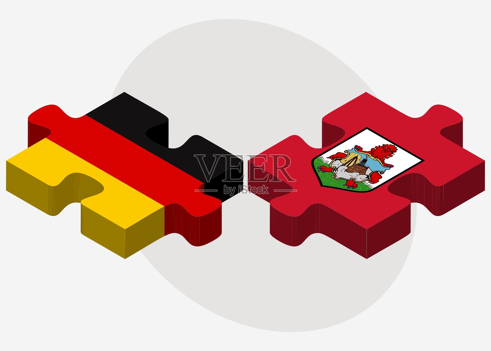 德国和百慕大旗插画图片素材