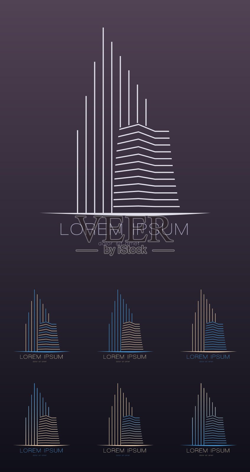 房地产公司标识设计模板插画图片素材