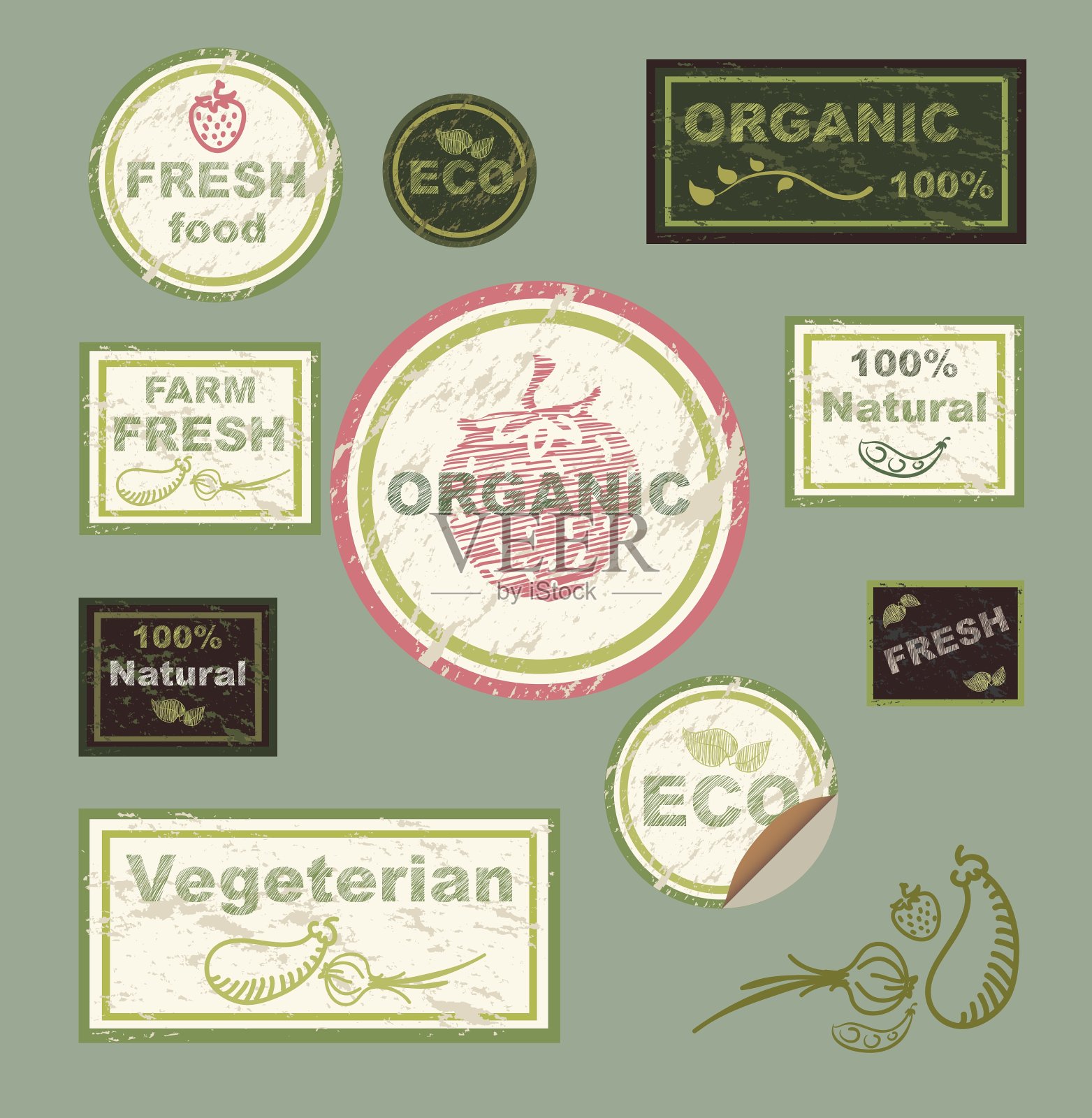 有机食品标志插画图片素材