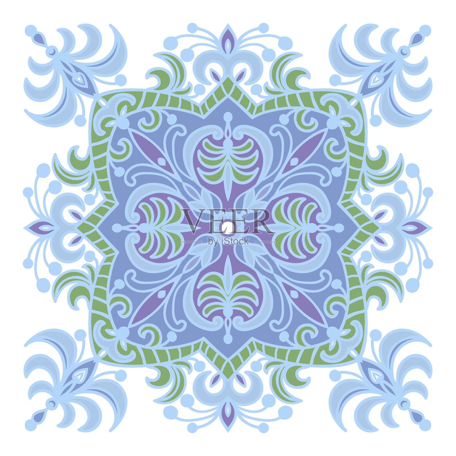 手绘zantangle曼陀罗色彩元素设计元素图片