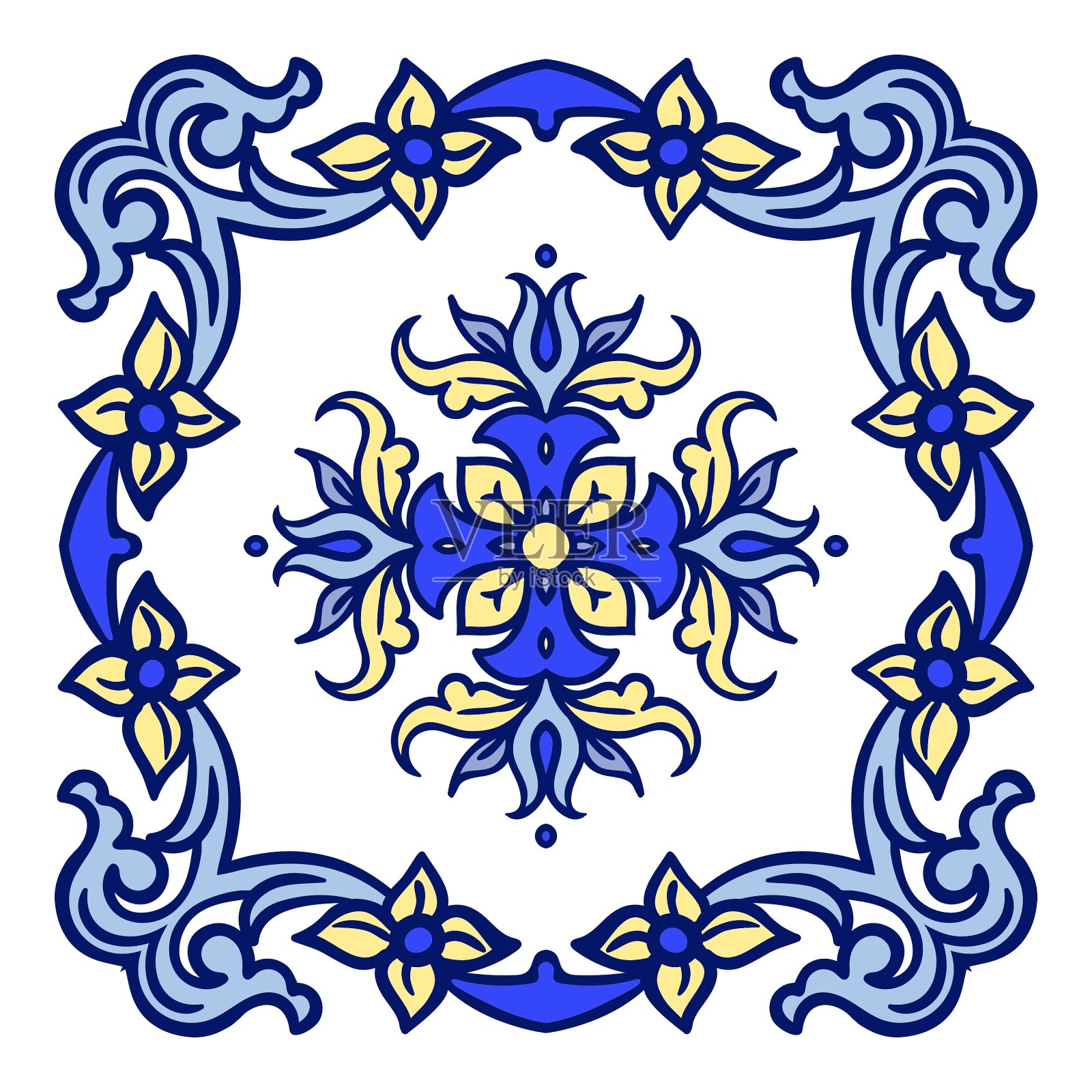 手绘zantangle曼陀罗色彩元素设计元素图片