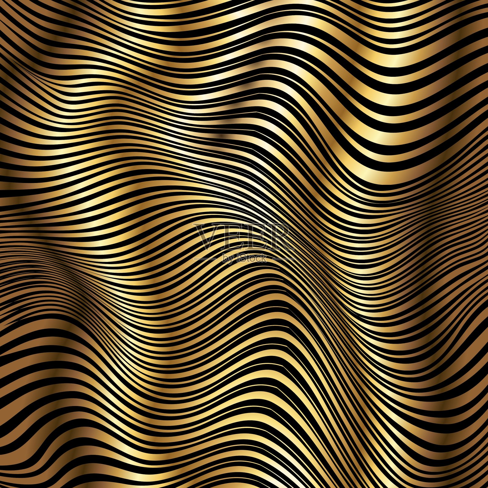 金色条纹抽象波浪背景插画图片素材