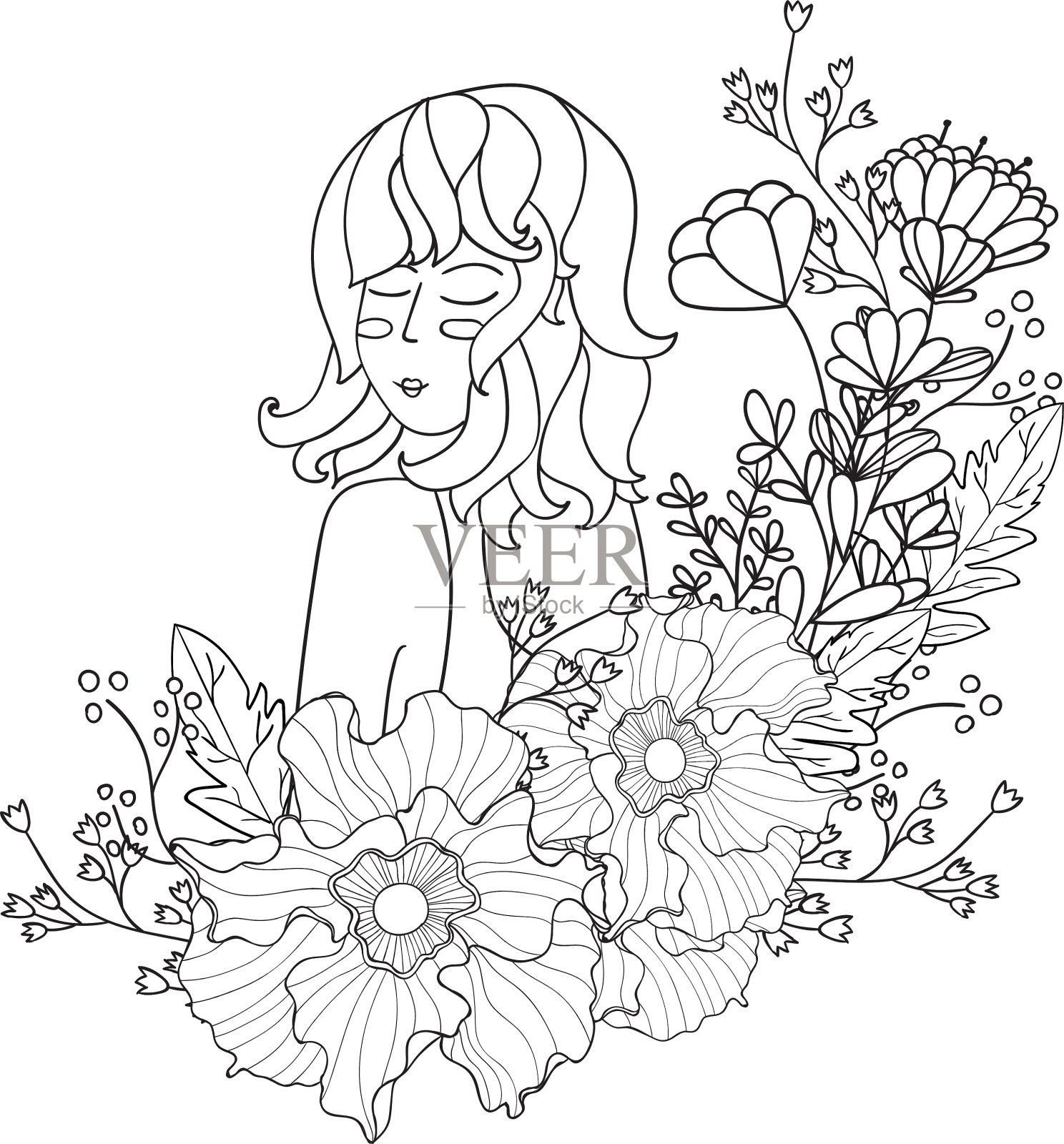 黑人和白人女人设计元素图片