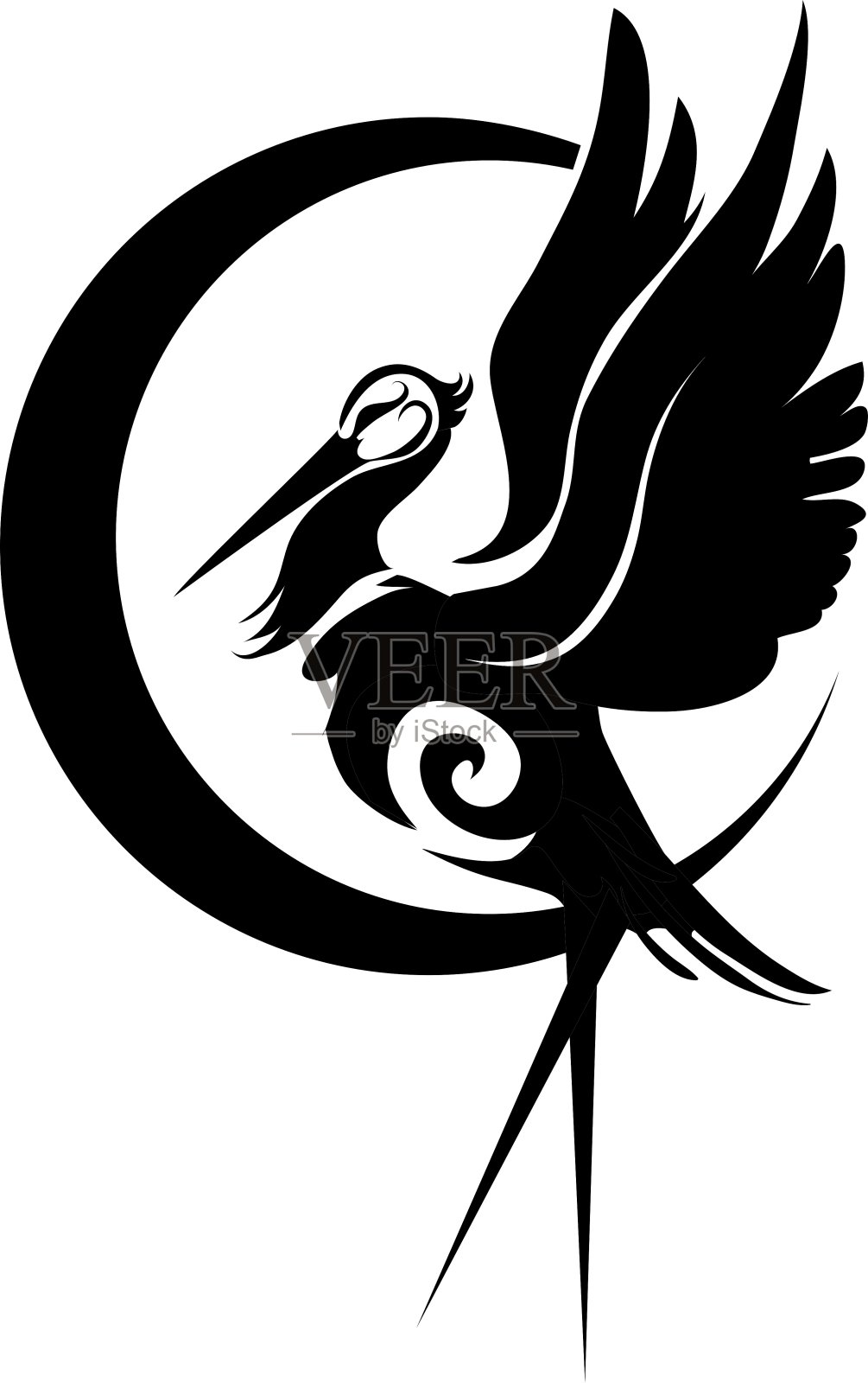 鹳设计元素图片
