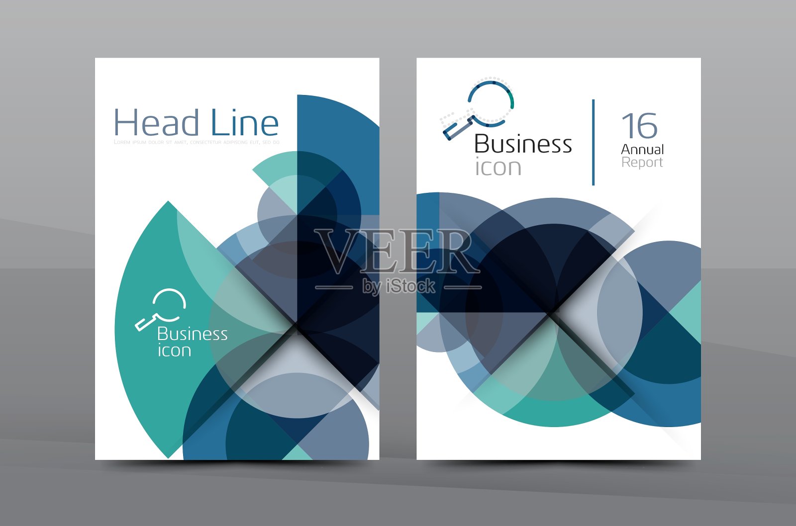 多彩年报封面设计模板素材