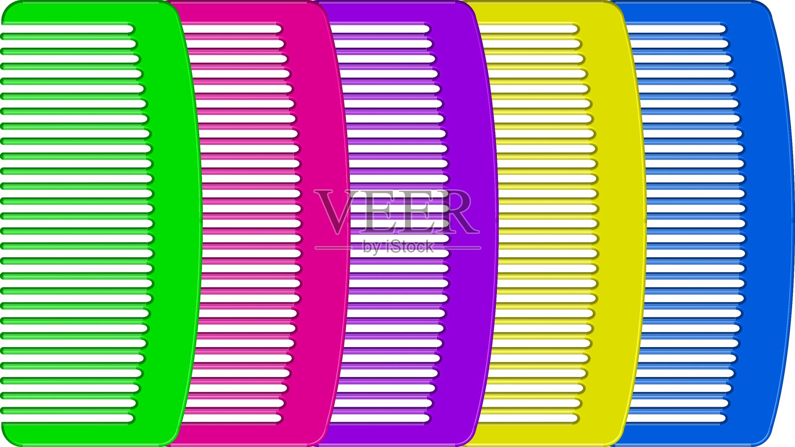 色彩斑斓的梳子插画图片素材