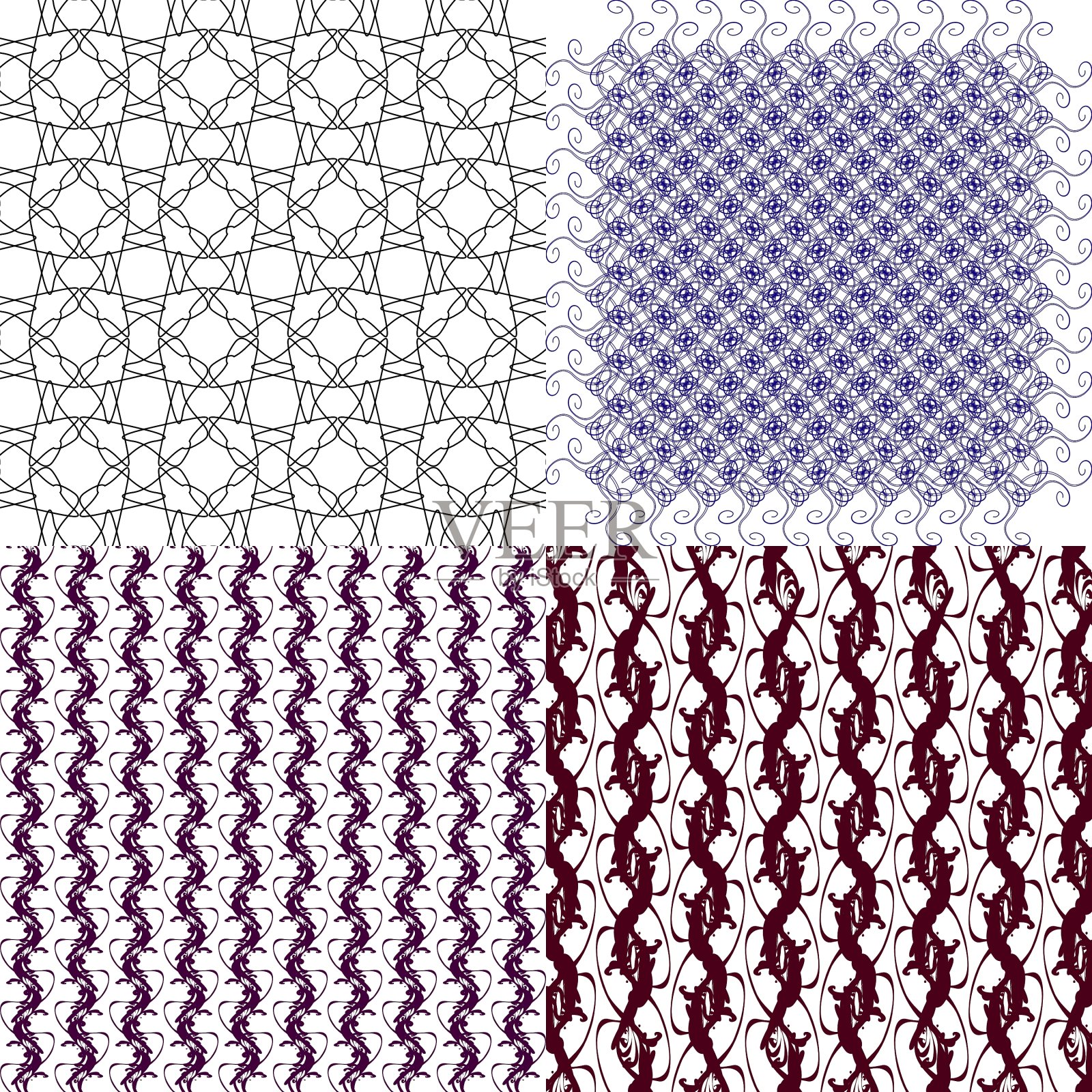 一套抽象复古几何墙纸插画图片素材