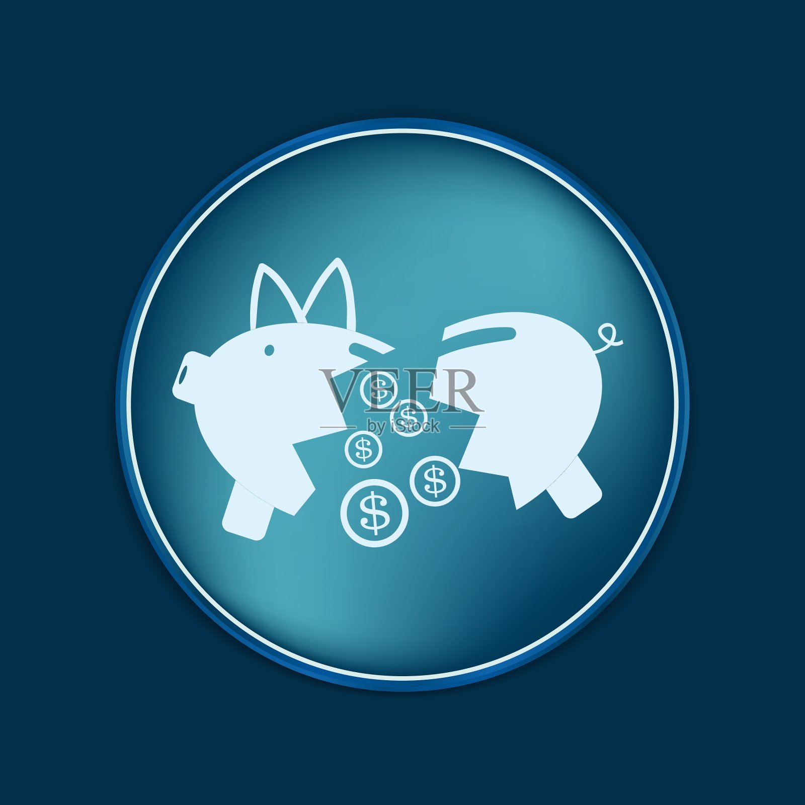 破储蓄罐图标插画图片素材