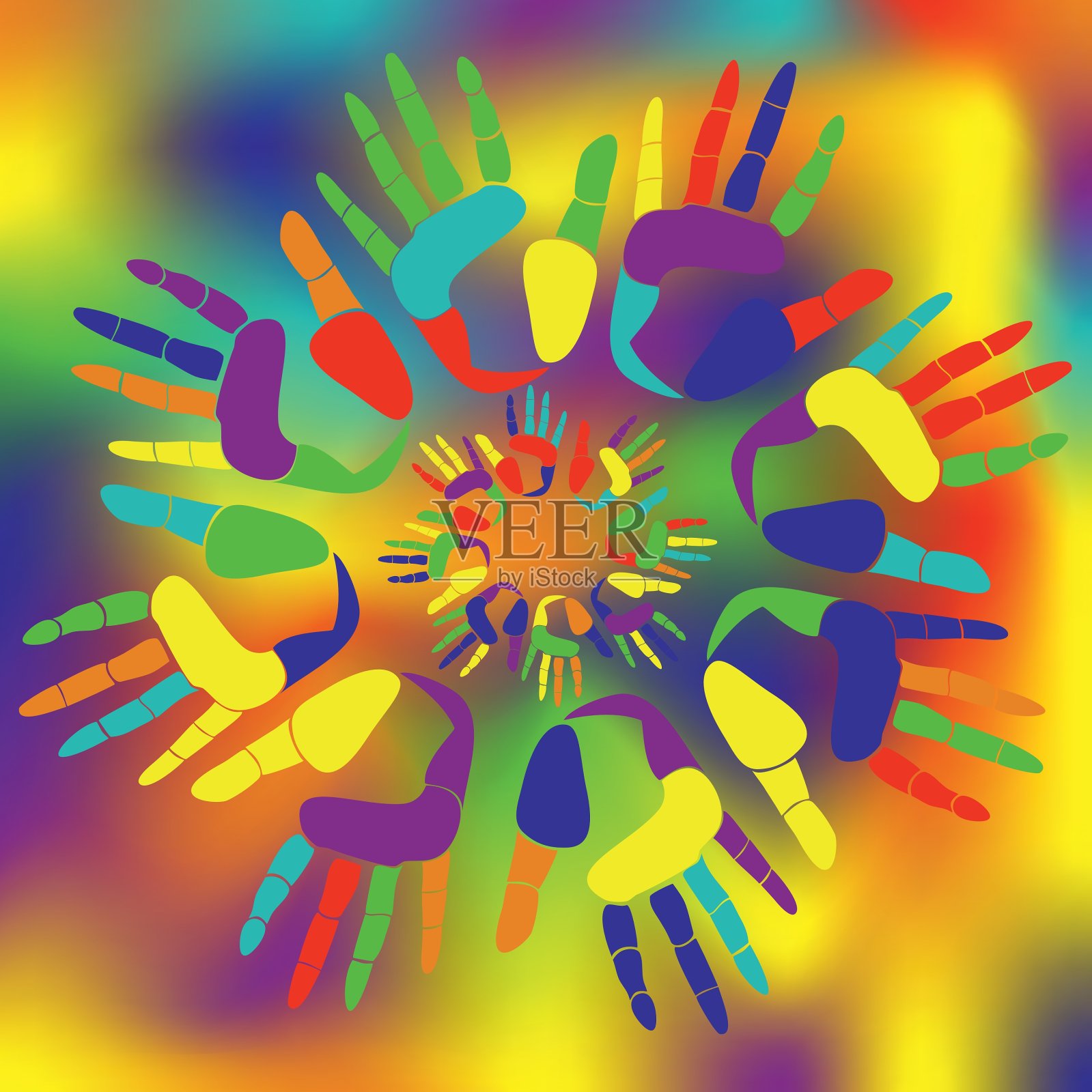 彩色的心插画图片素材