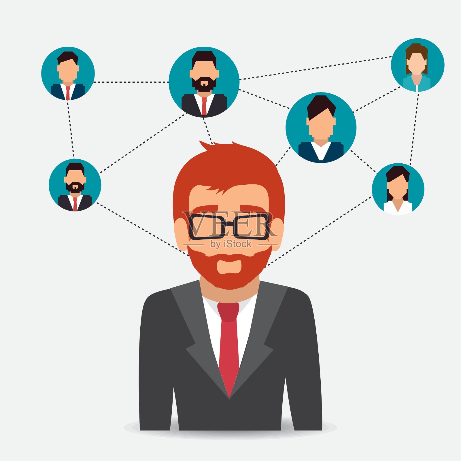 社交网络设计插画图片素材