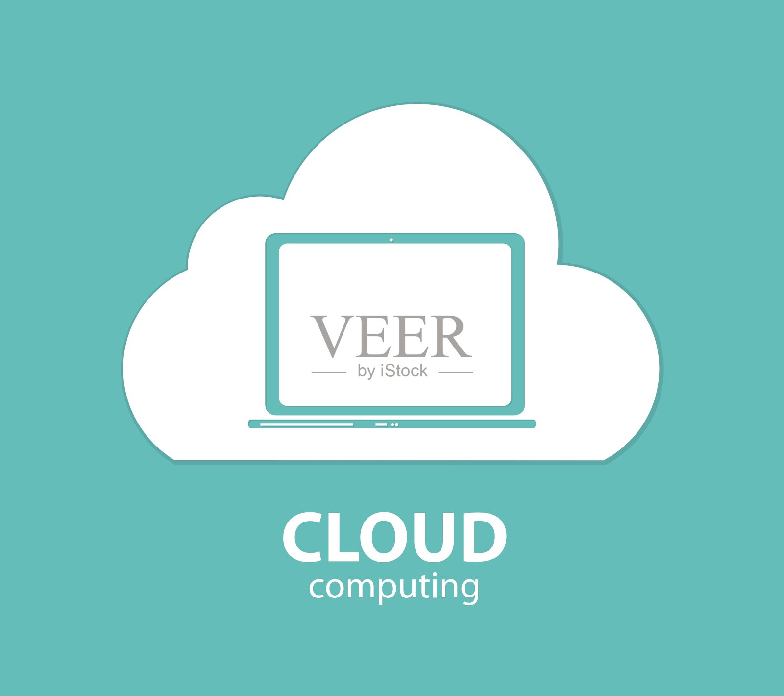 不同电子的云计算概念插画图片素材