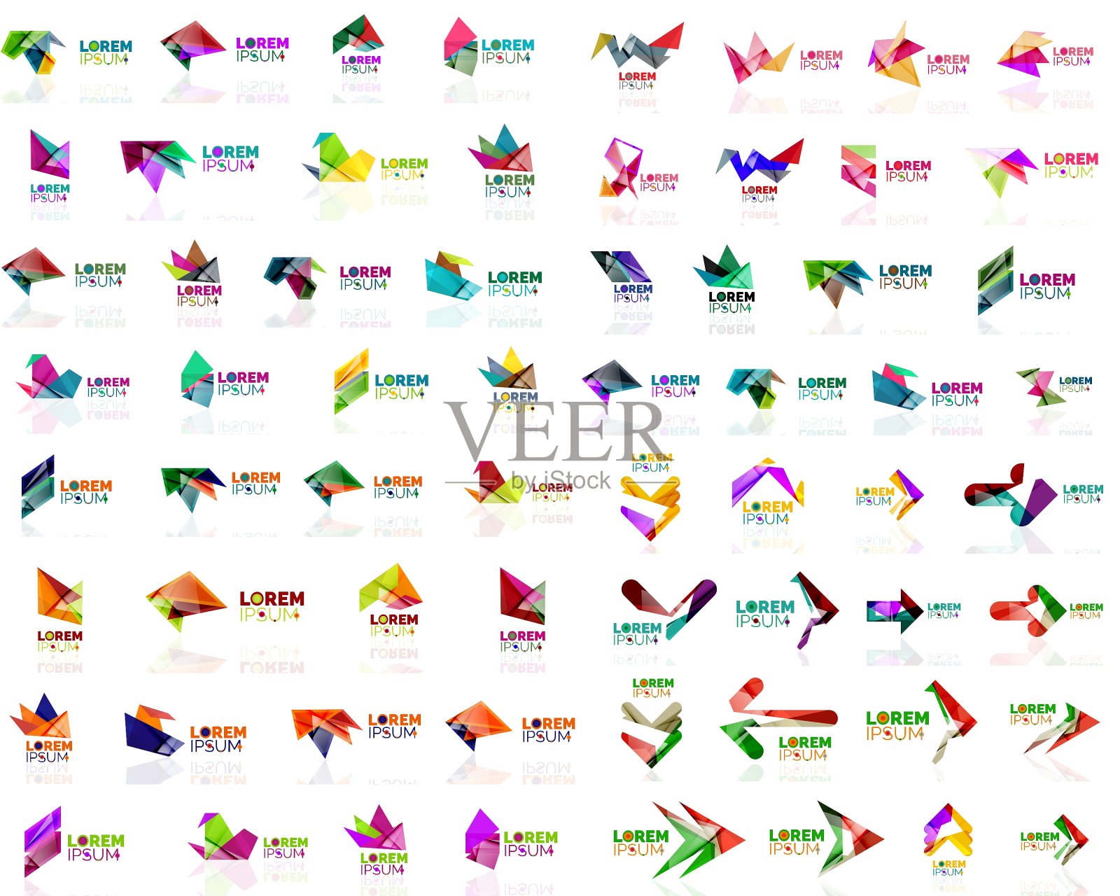 Mega set的几何抽象标志图标素材