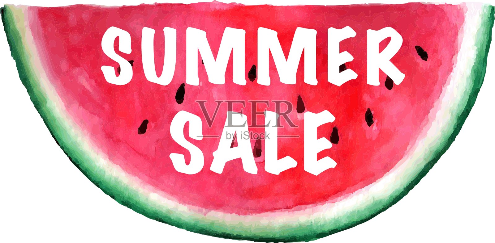 夏季销售横幅水彩画设计元素图片