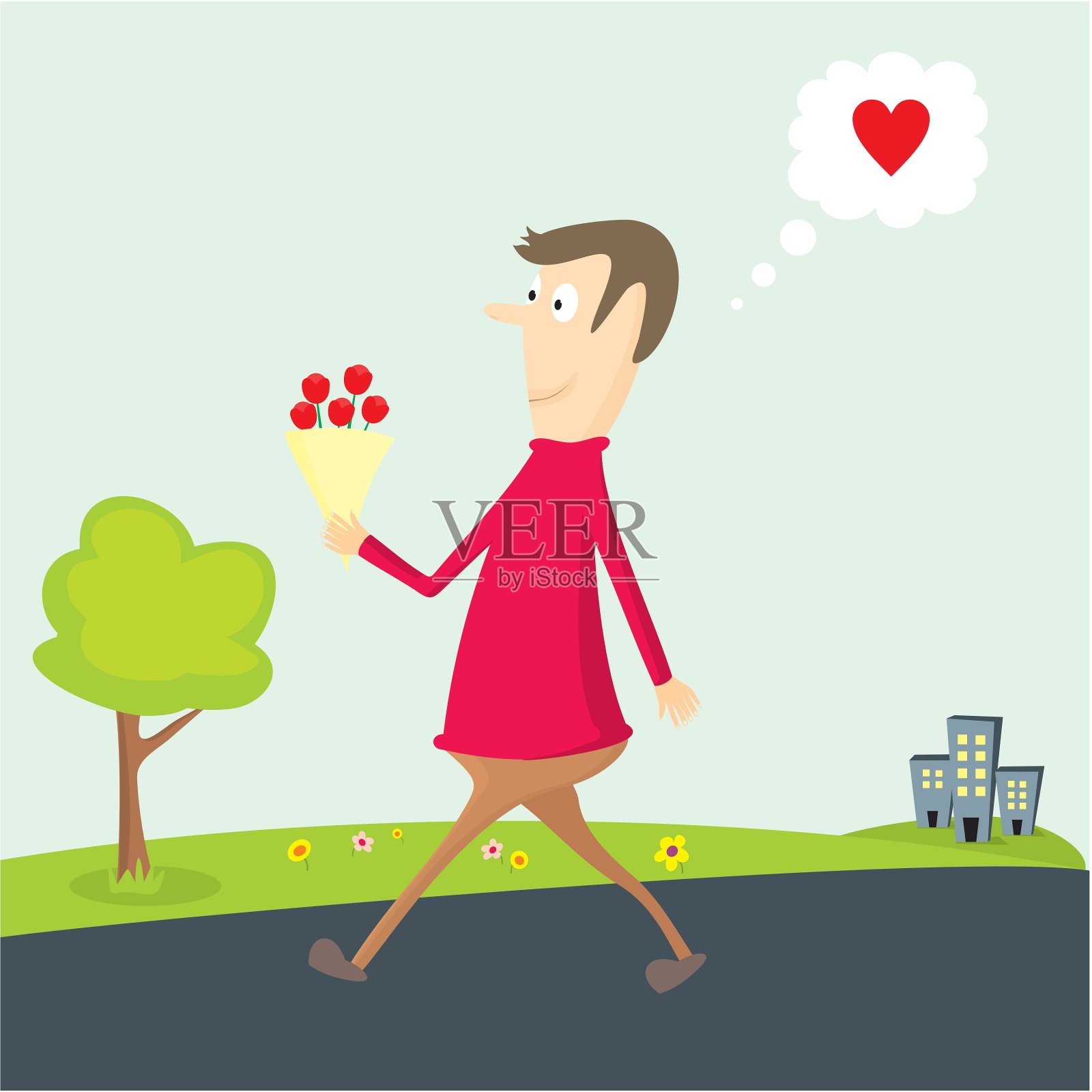 情人节的花插画图片素材