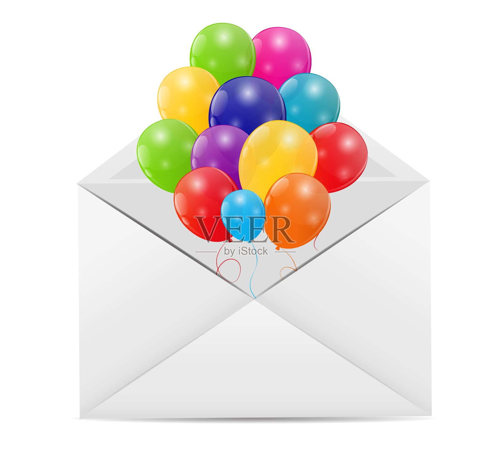 信封有气球设计元素图片