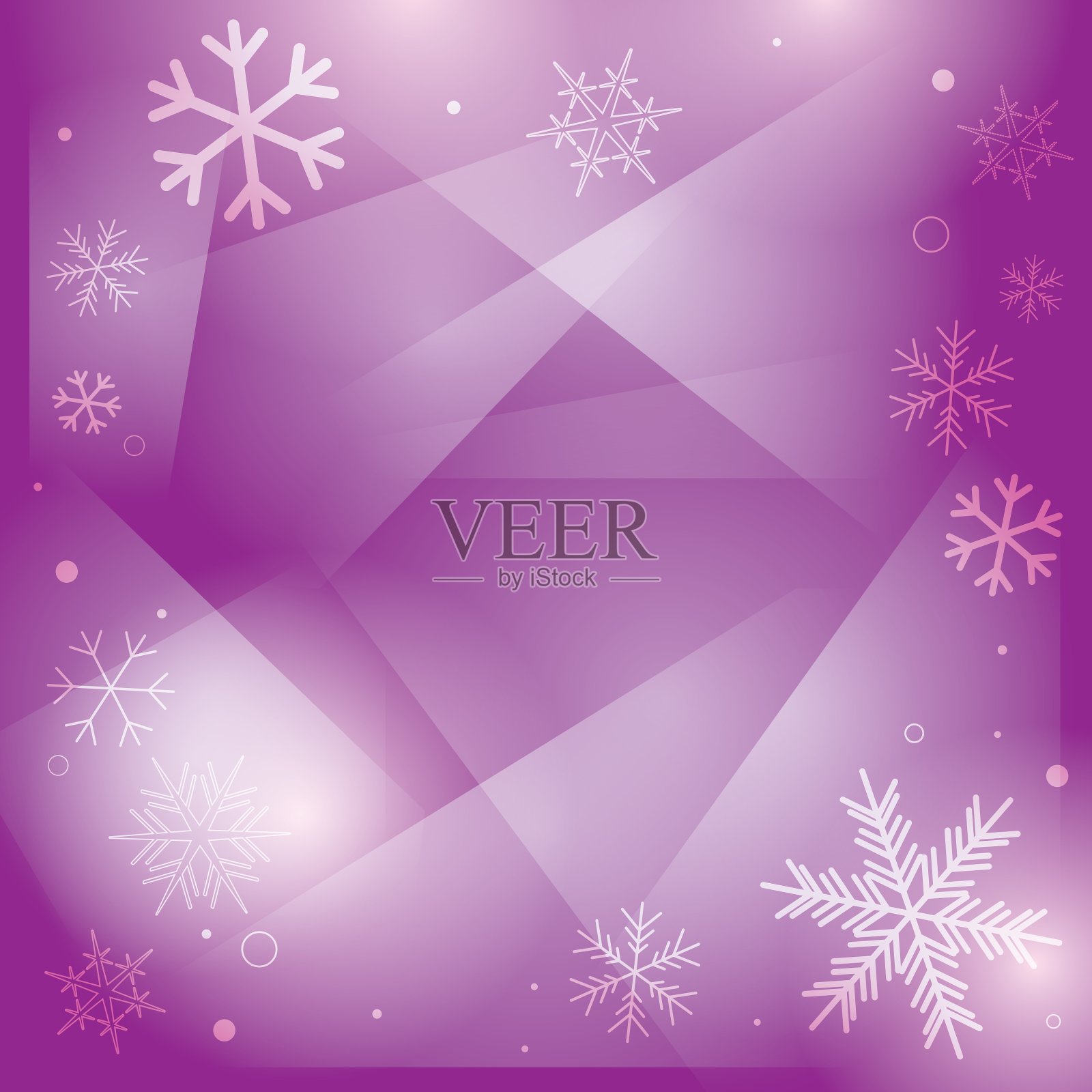 紫色的圣诞背景与白色的雪花插画图片素材