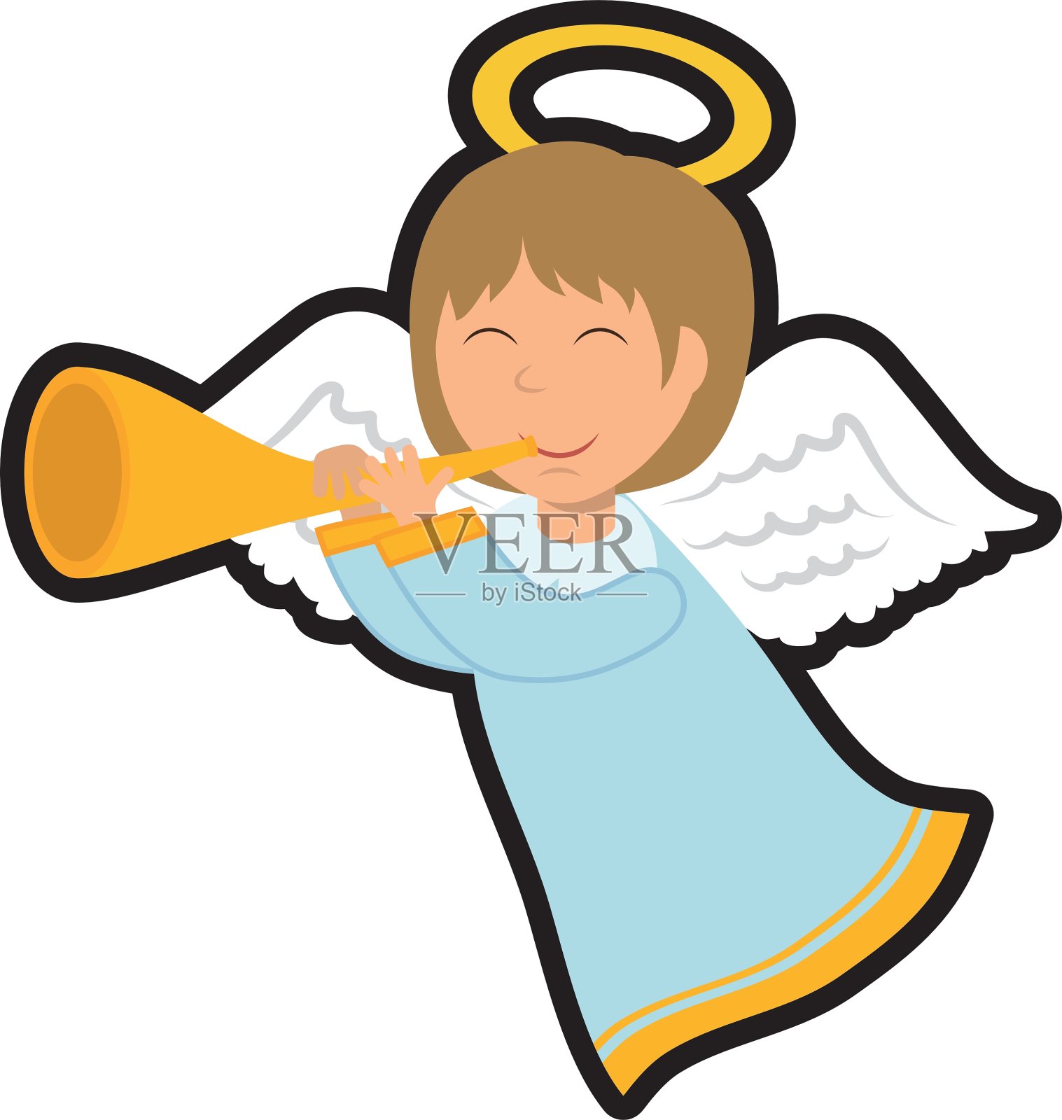 天使图标圣诞快乐设计图形设计元素图片