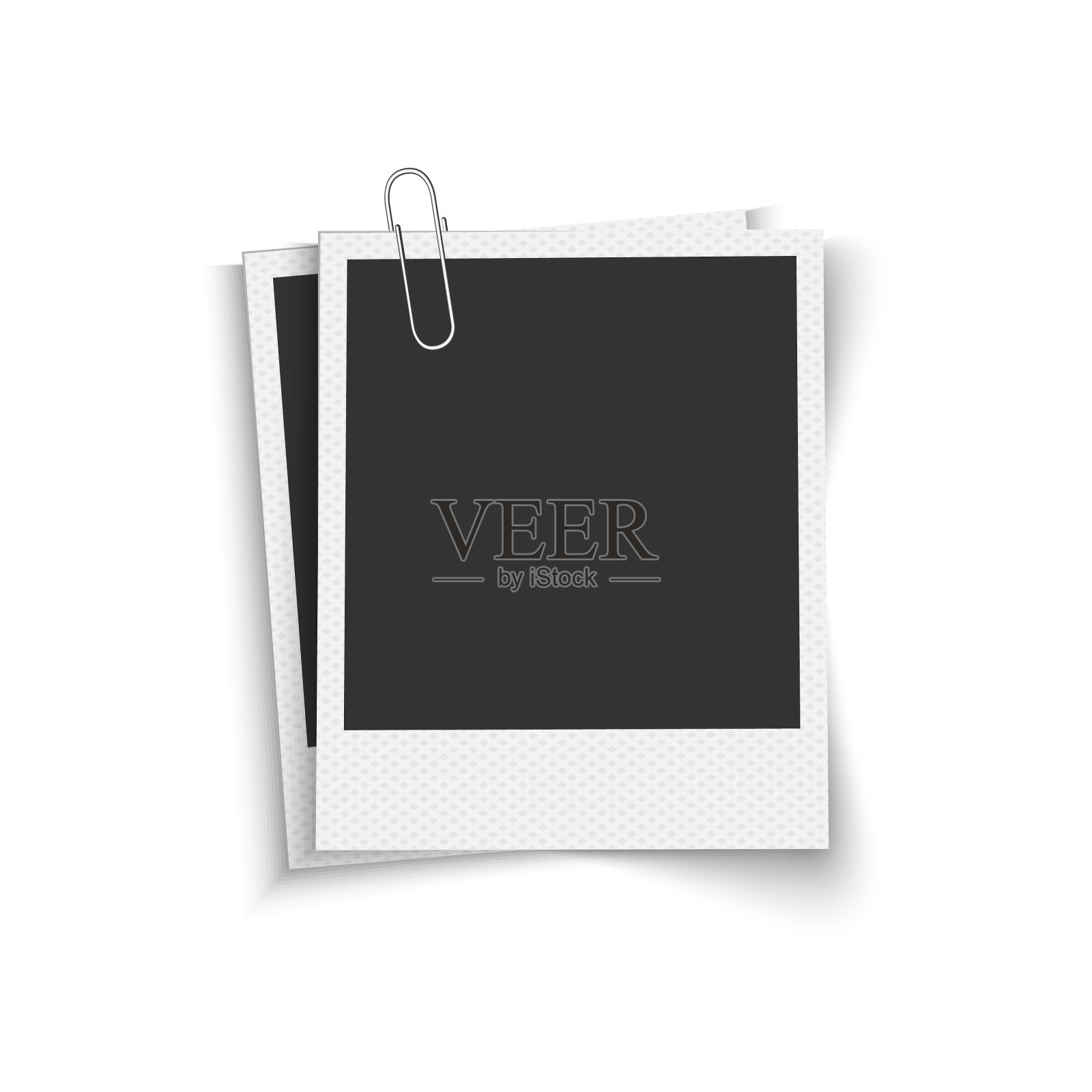 带回形针的空白相框设计元素图片