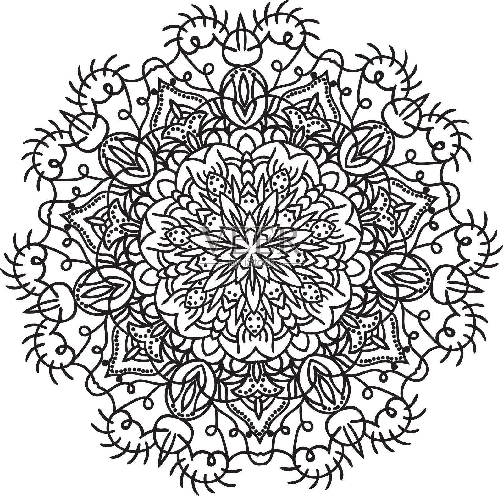 手绘zantangle曼陀罗元素设计元素图片