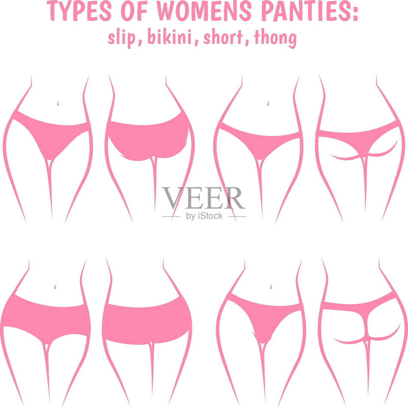 内裤可以看到前面和后面插画图片素材