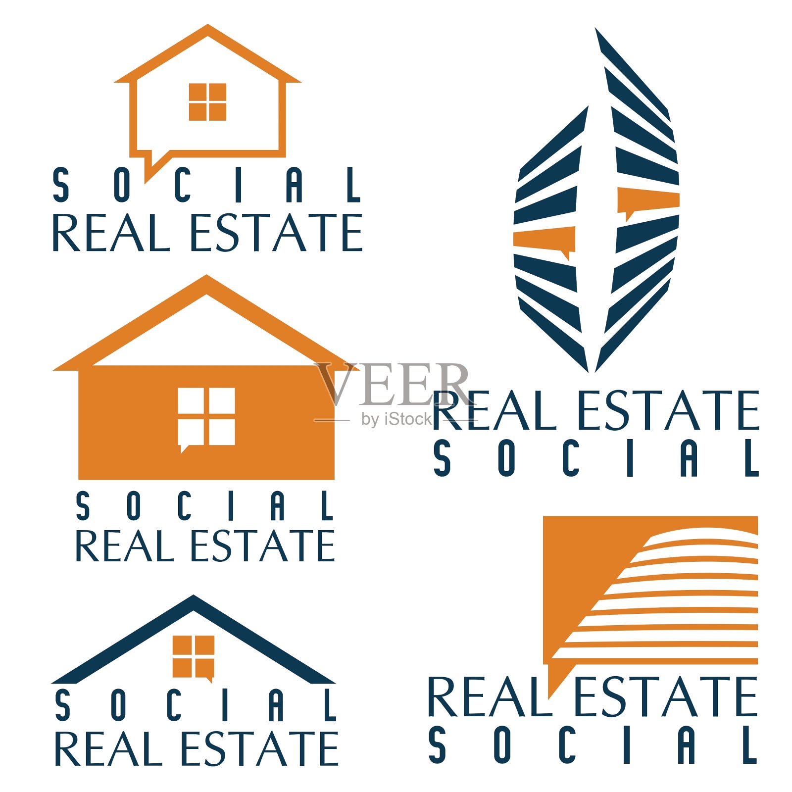 收集社会房地产图标和设计插画图片素材