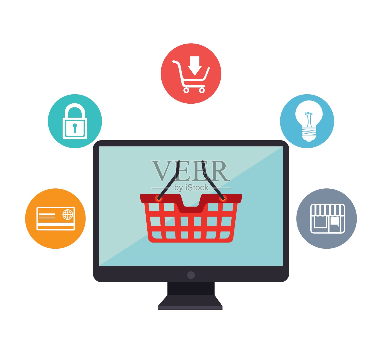 购物的设计插画图片素材