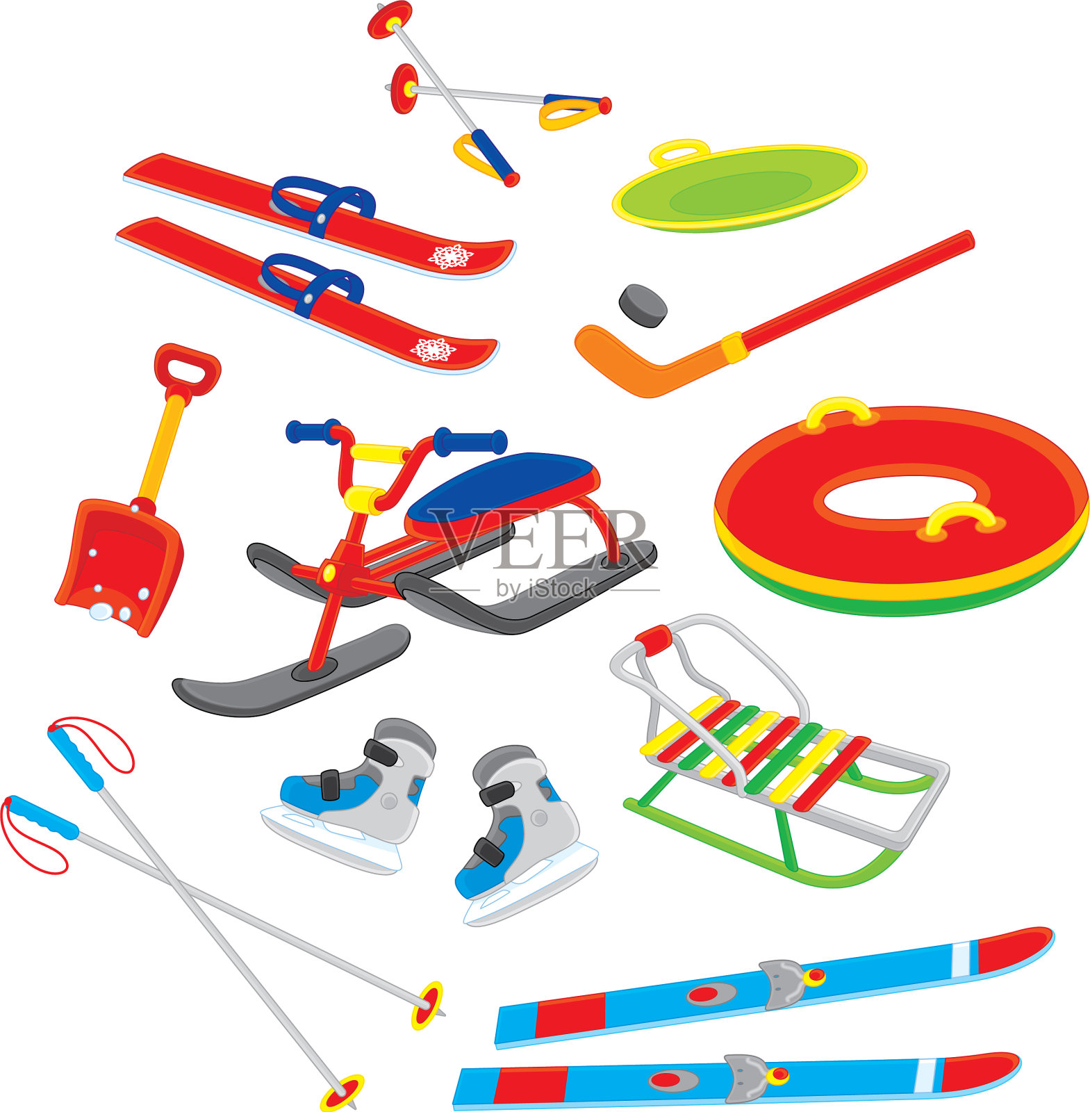 冬季休闲用品插画图片素材