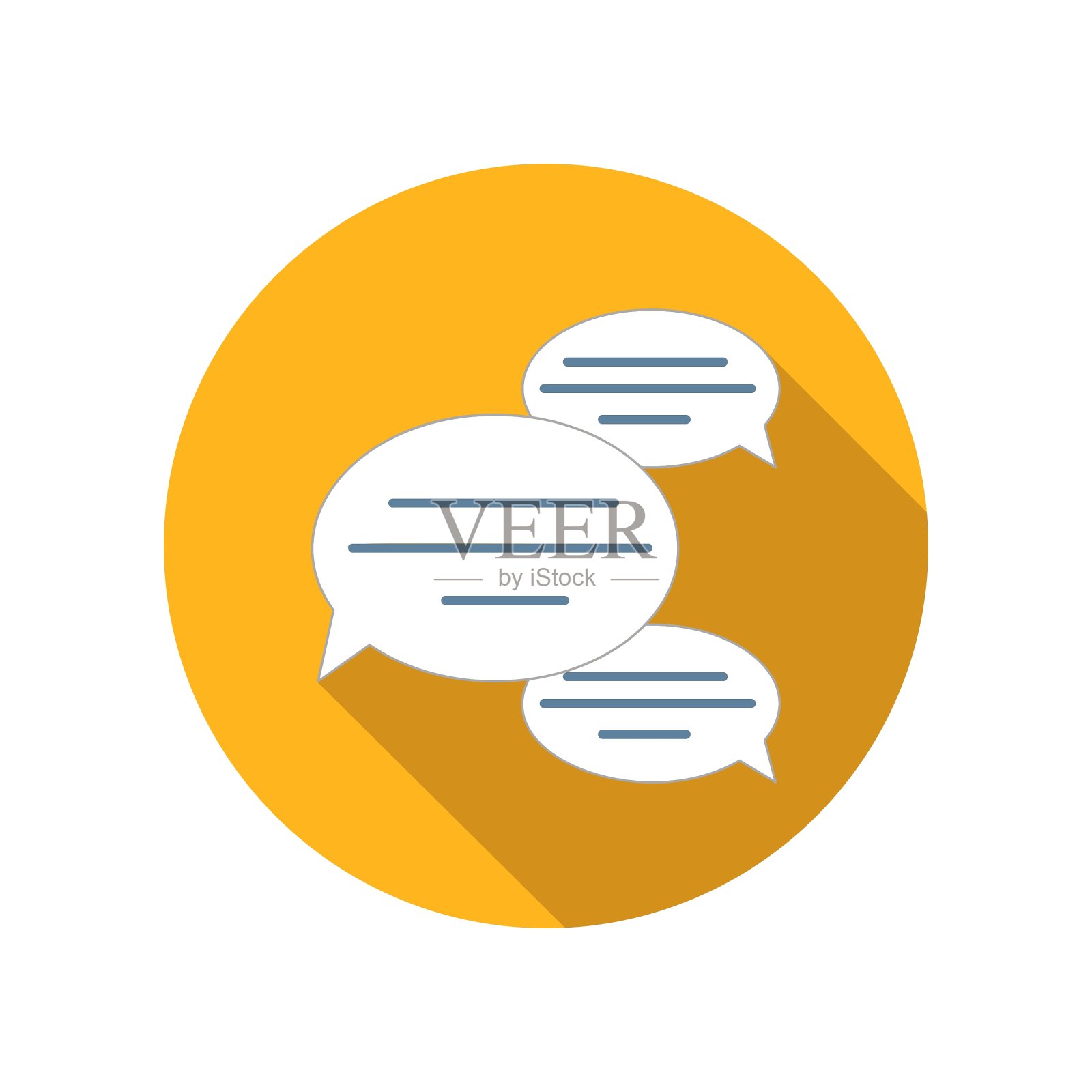 聊天气泡平面图标插画图片素材