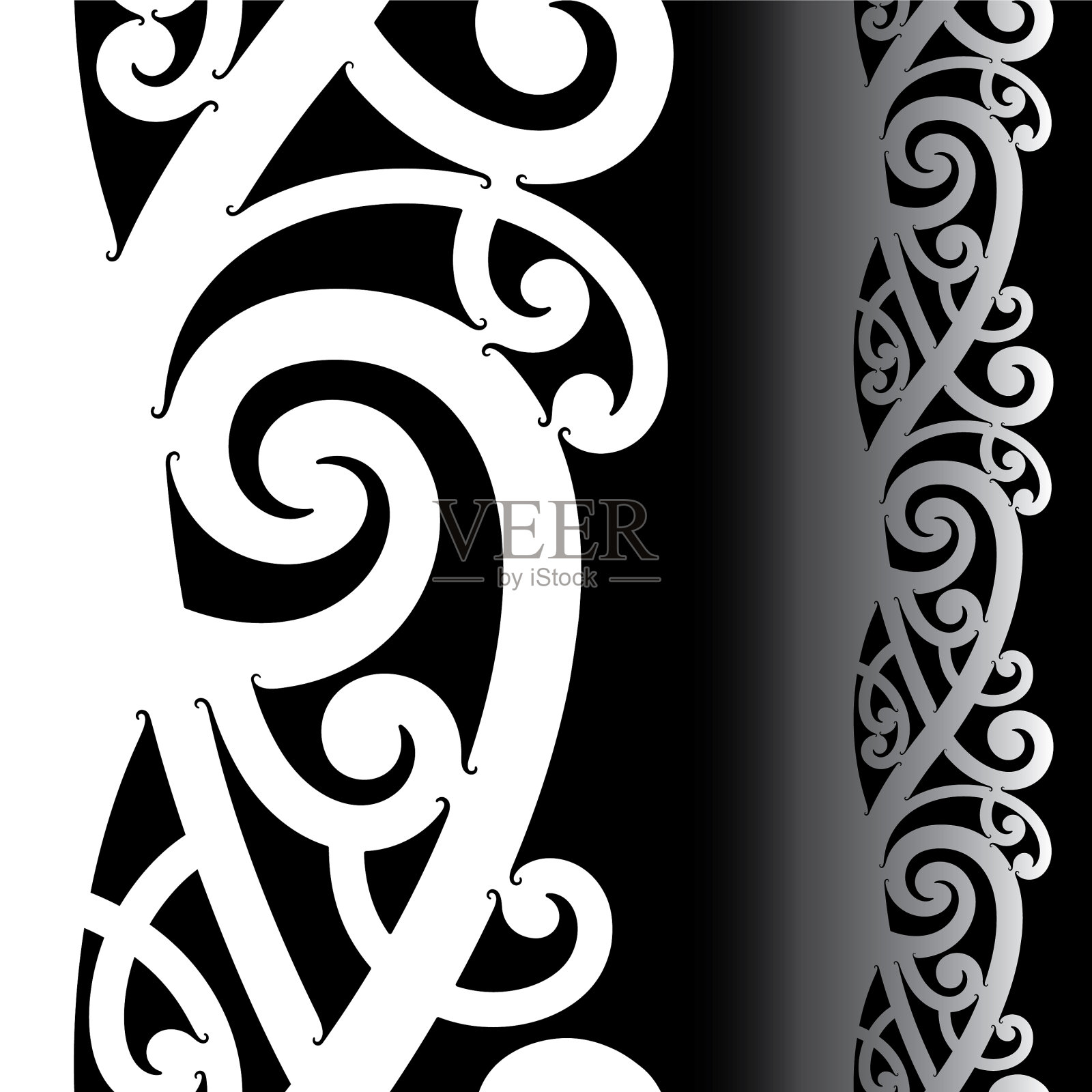 毛利人纹身图案插画图片素材