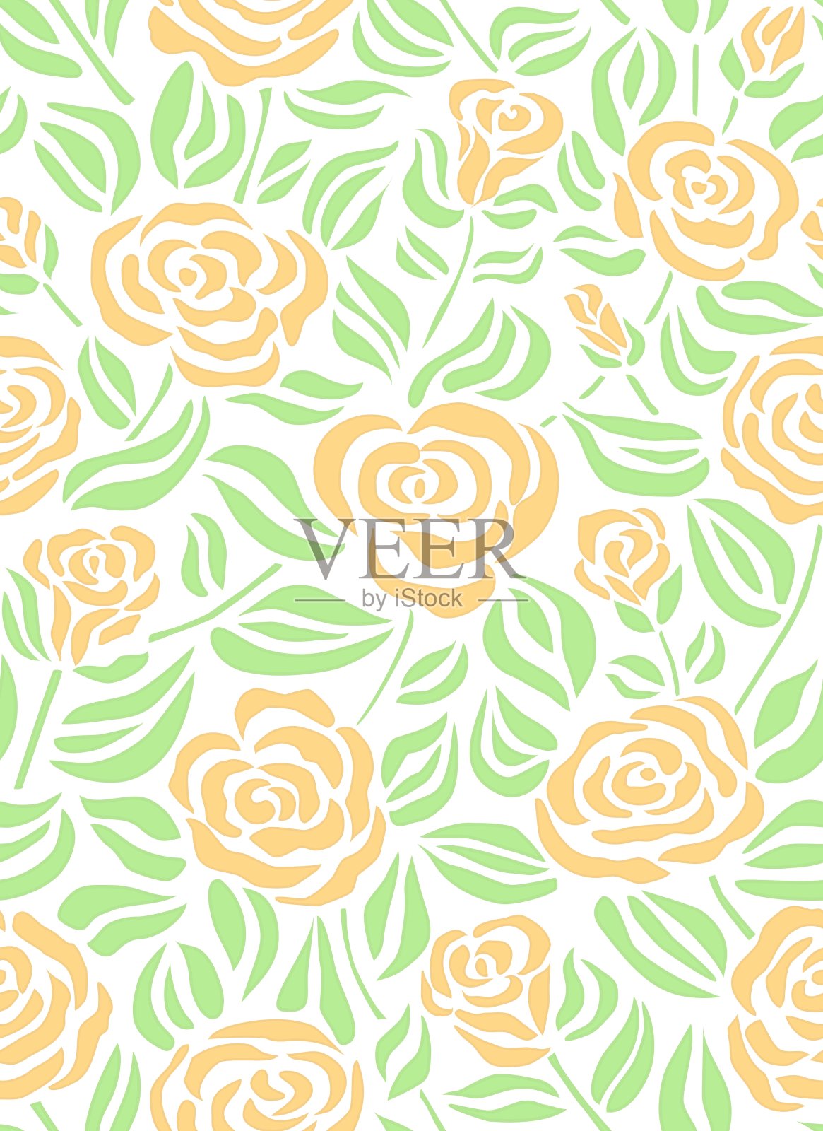 夏季花卉图案与玫瑰插画图片素材