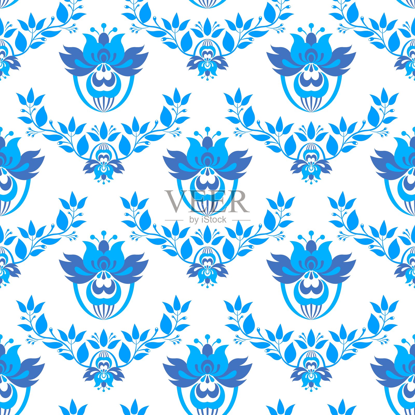 无缝图案在风格格泽尔插画图片素材