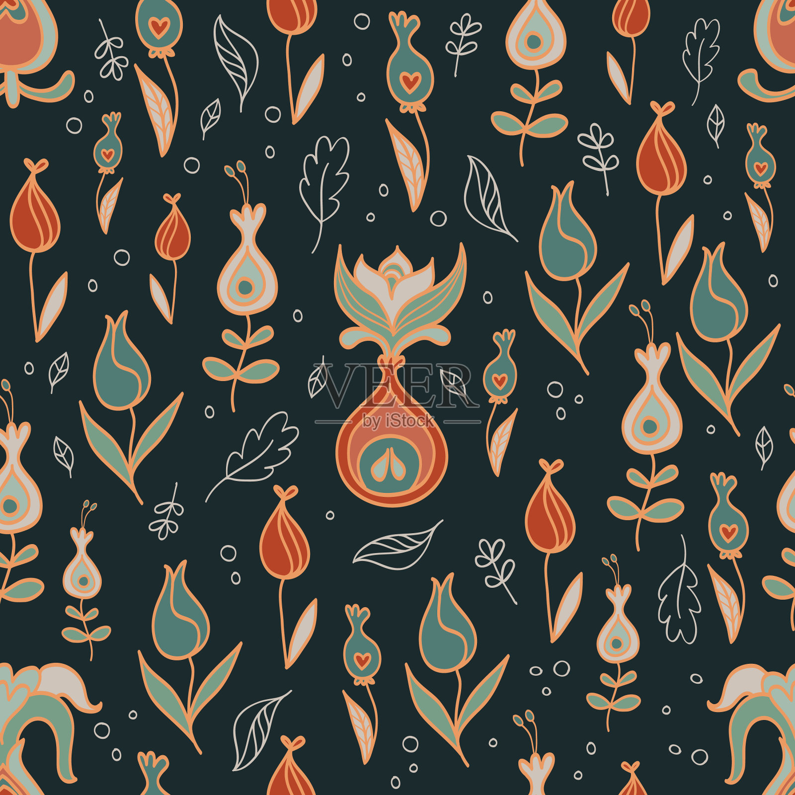 秘密花园之夜插画图片素材