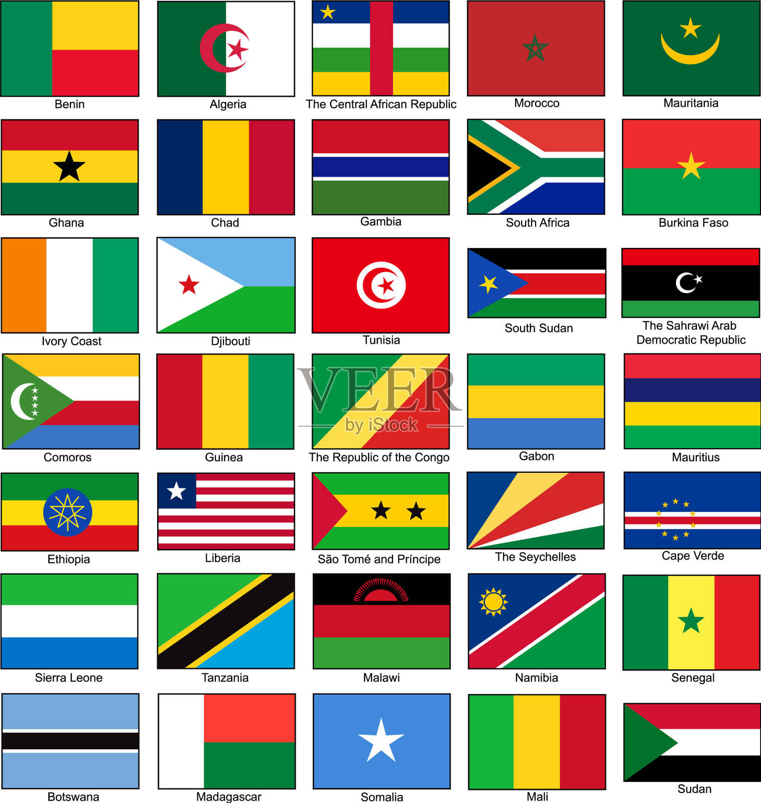 非洲旗帜集插画图片素材