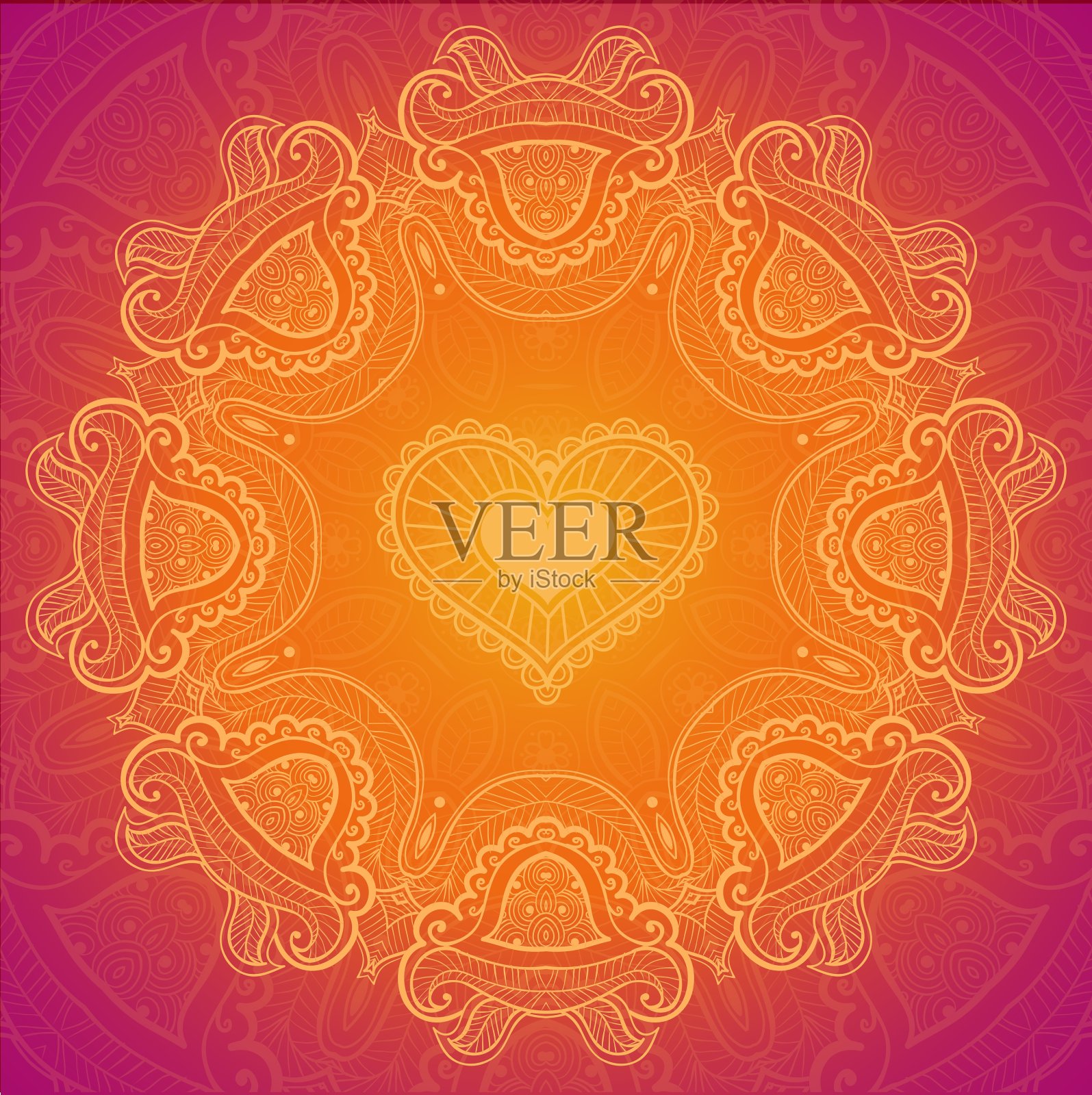 情人节蕾丝贺卡插画图片素材