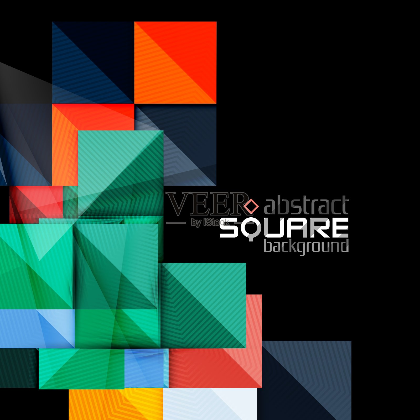 光泽色方块黑色几何抽象插画图片素材