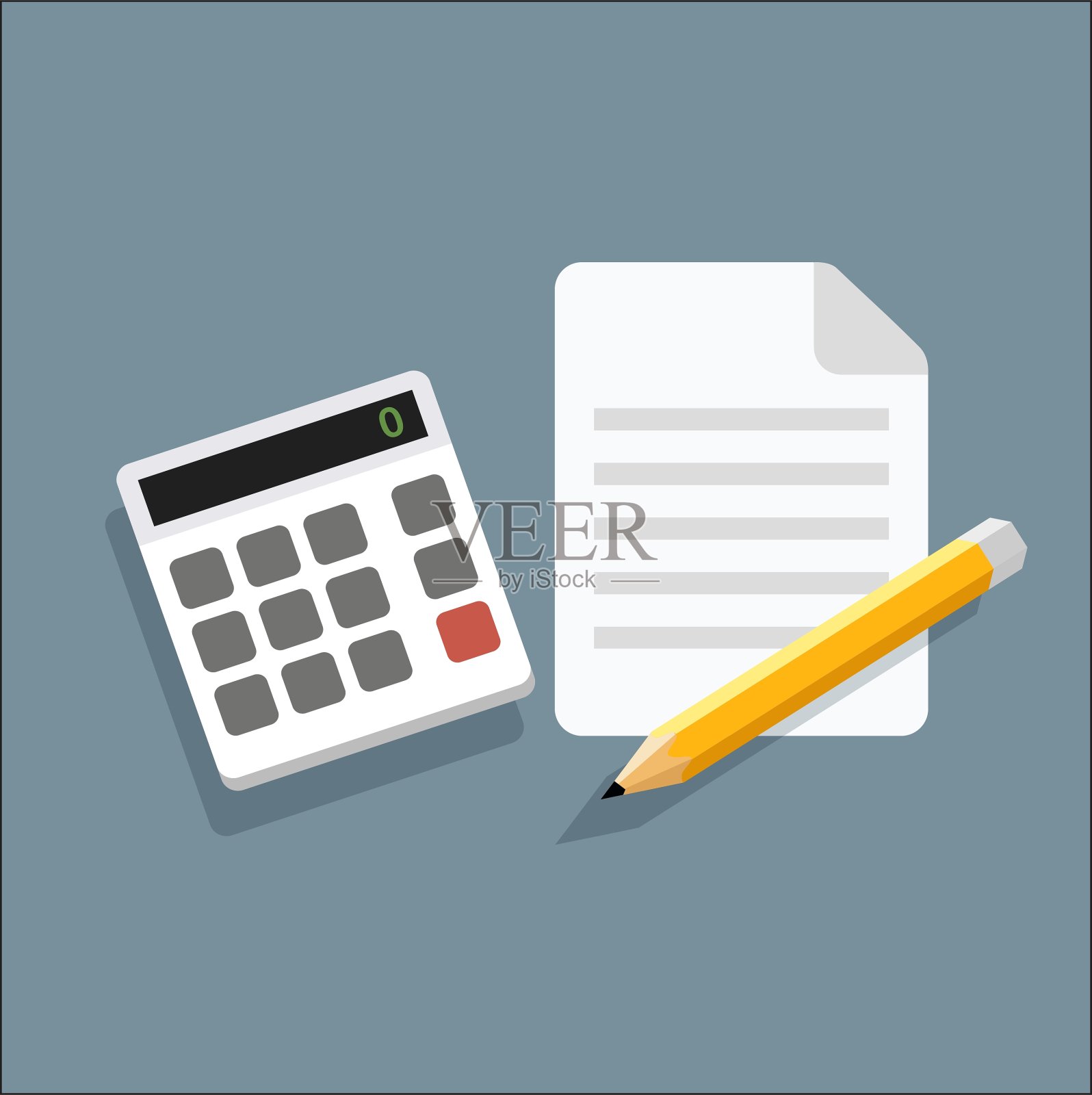 商务办公计算器插画图片素材