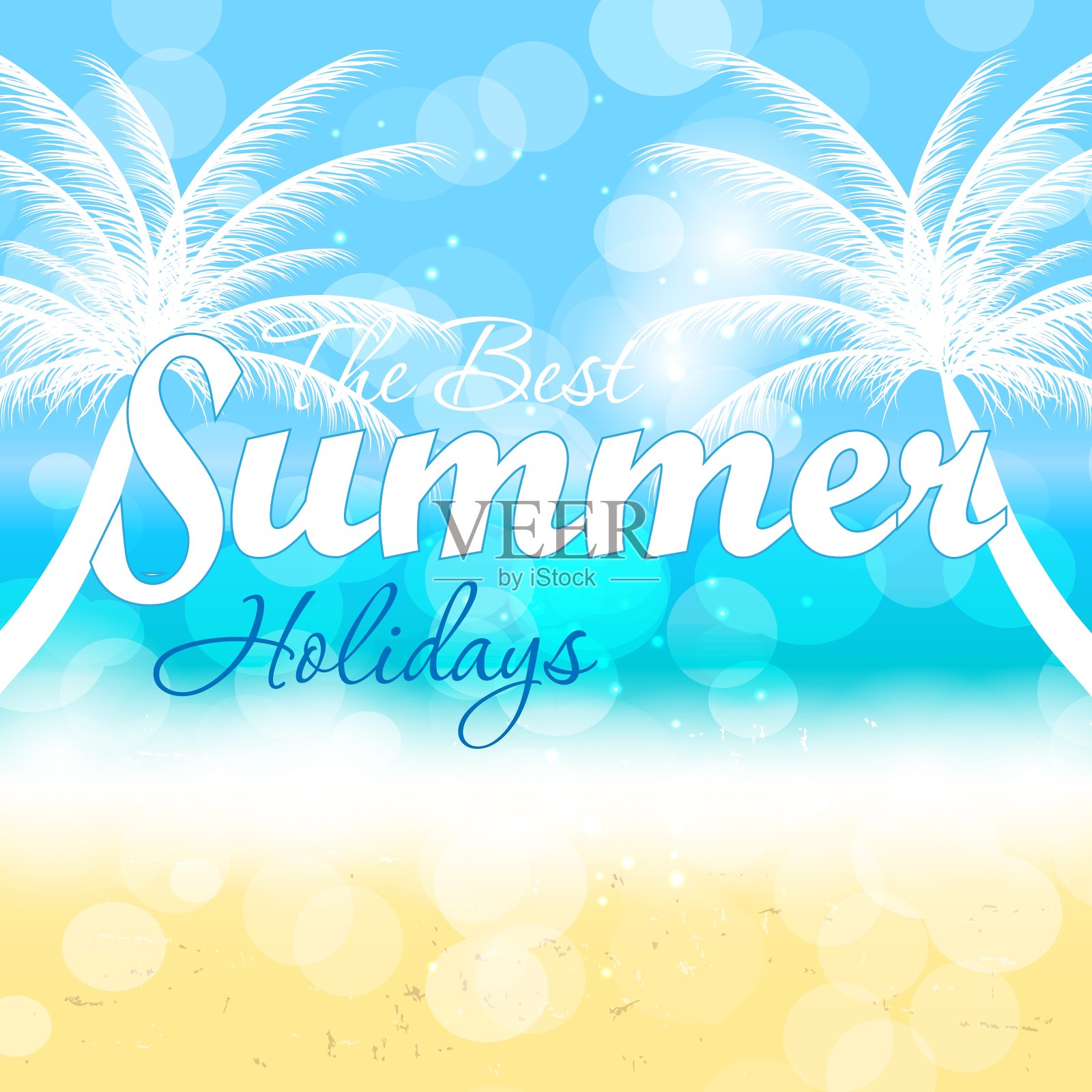 暑假的背景插画图片素材