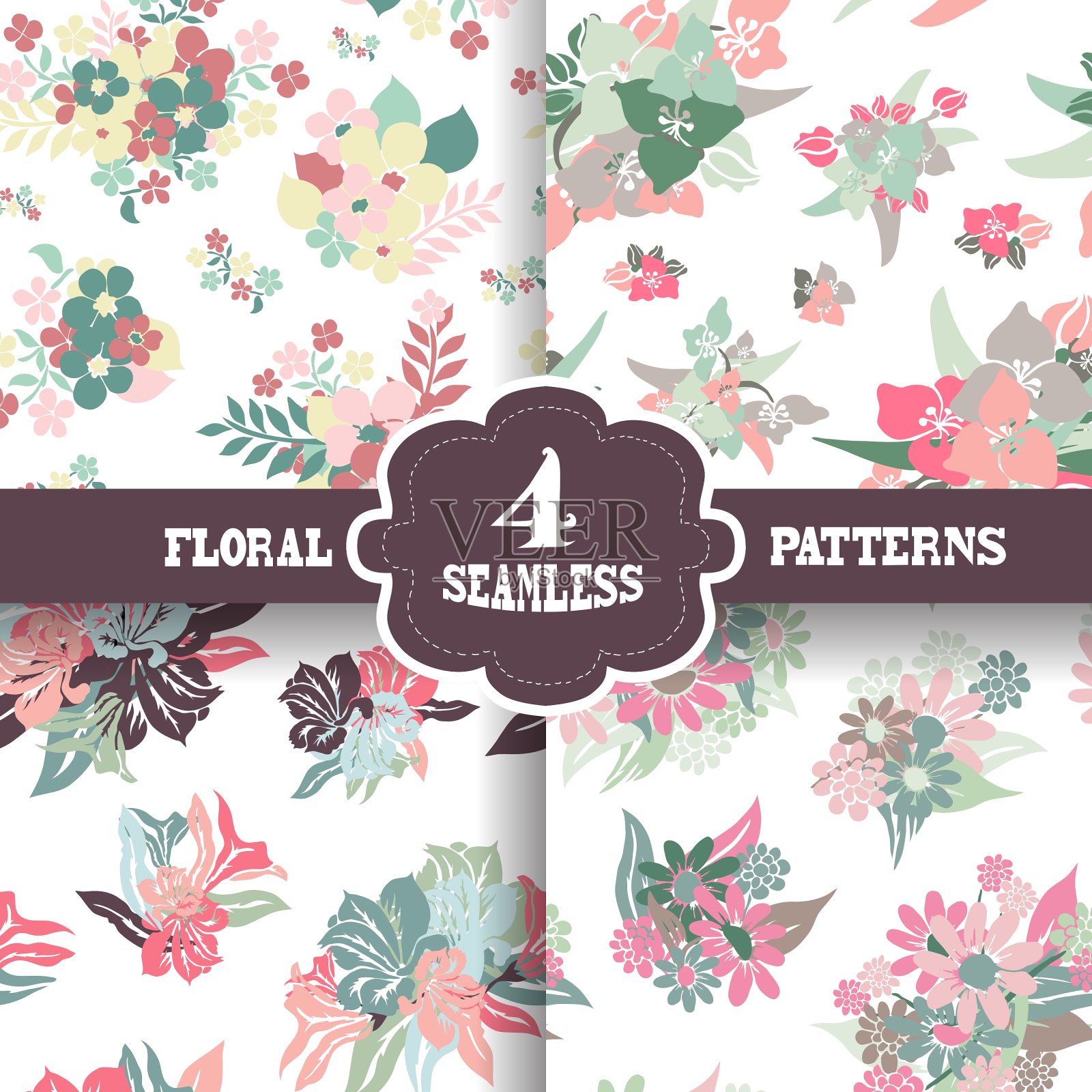 无缝模式设置插画图片素材